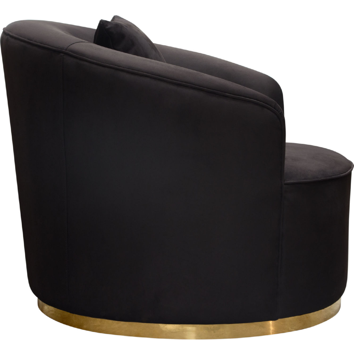 Diamond Sofa Raven Suede Velvet Chair with Brushed Gold Accent Trim - Black