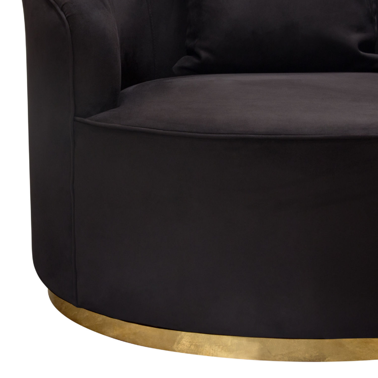 Diamond Sofa Raven Suede Velvet Chair with Brushed Gold Accent Trim - Black