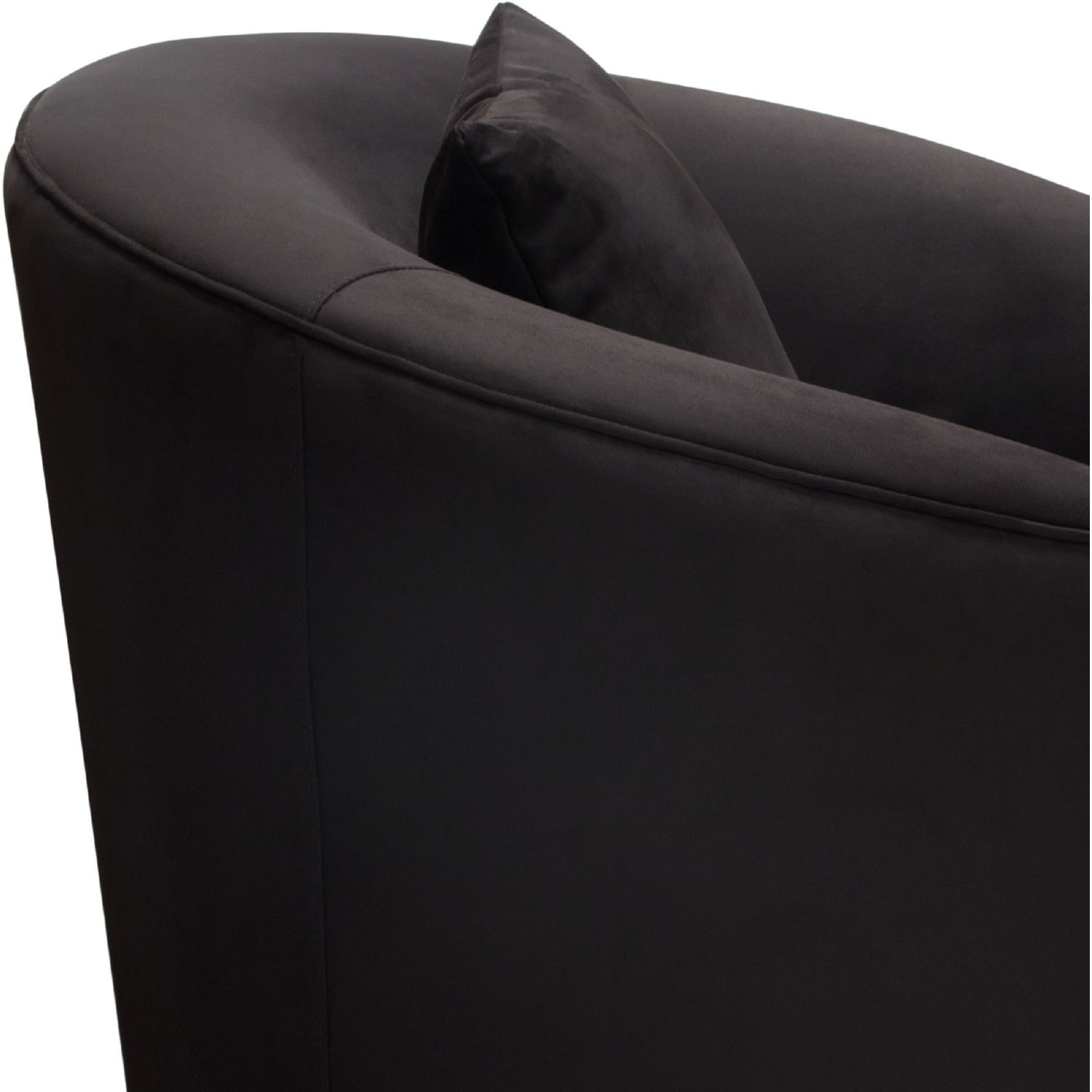 Diamond Sofa Raven Suede Velvet Chair with Brushed Gold Accent Trim - Black