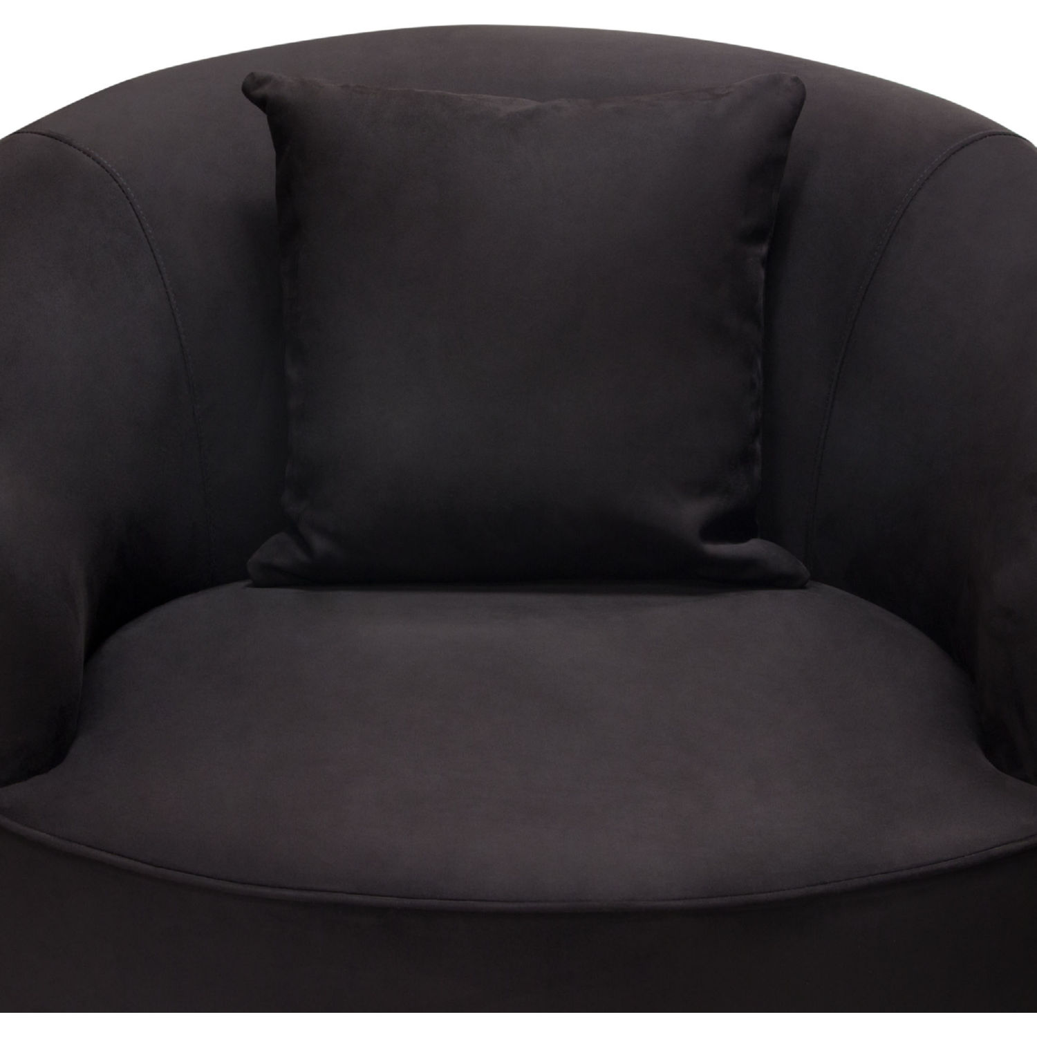 Diamond Sofa Raven Suede Velvet Chair with Brushed Gold Accent Trim - Black