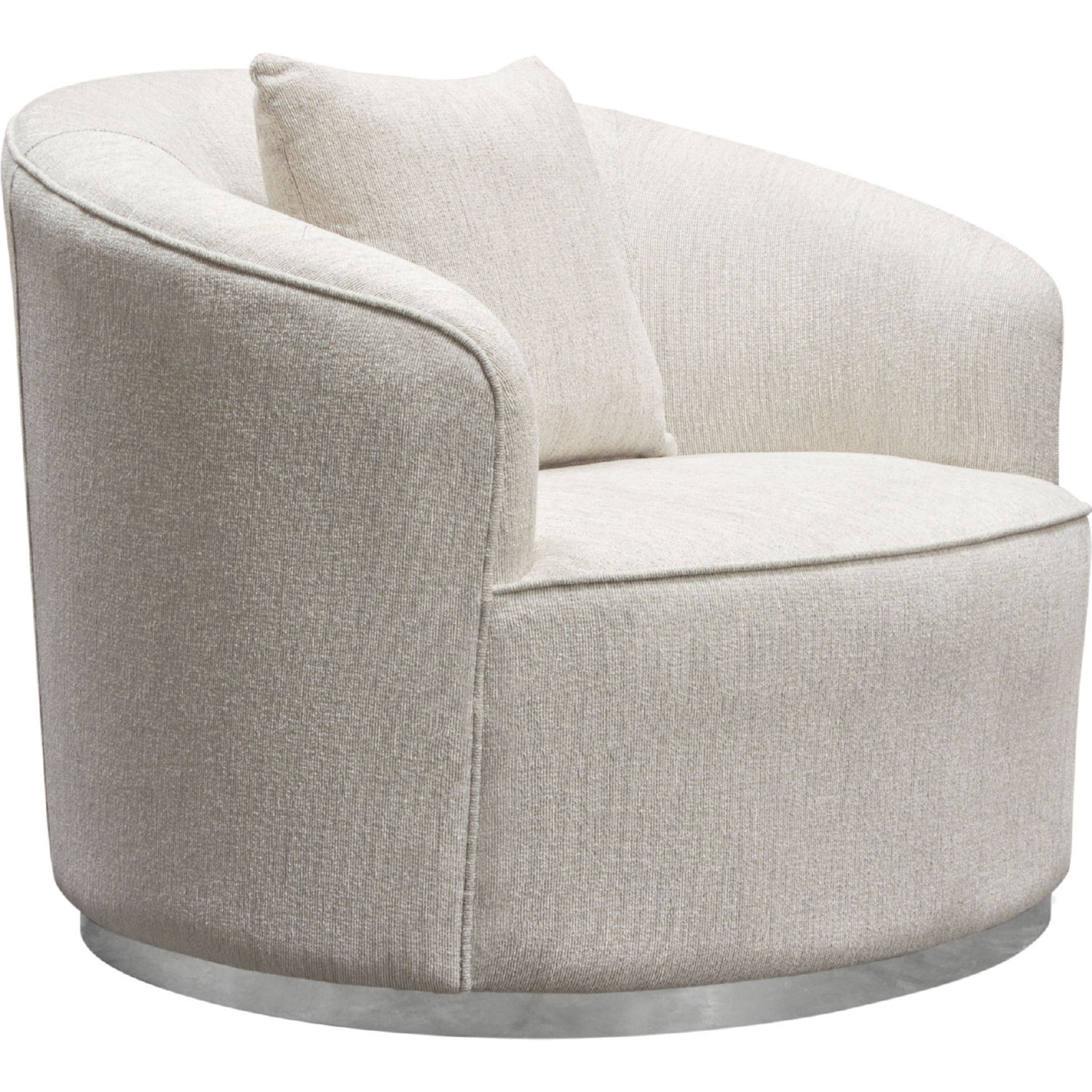 Diamond Sofa Raven Fabric Chair with Brushed Silver Accent Trim - Light Cream