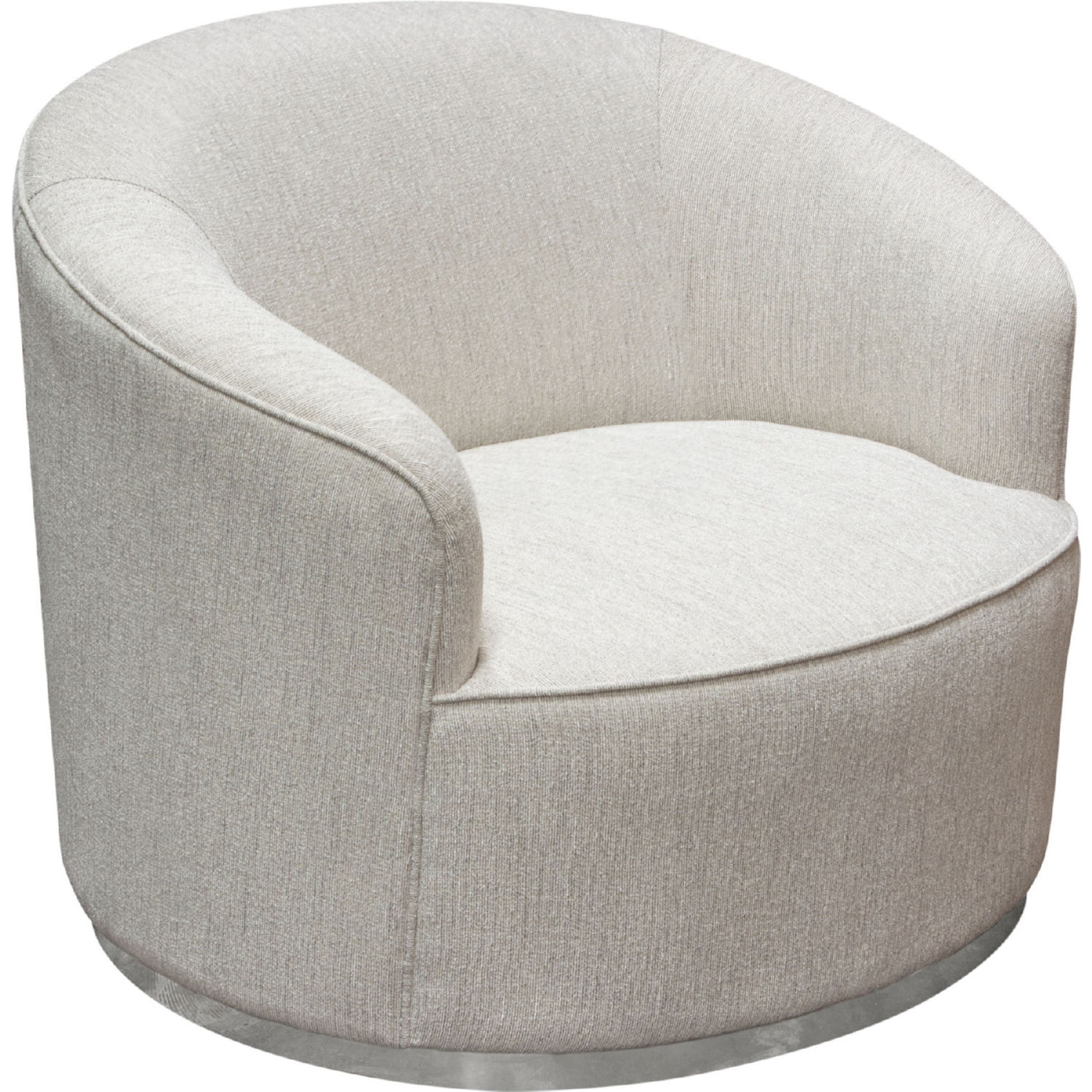 Diamond Sofa Raven Fabric Chair with Brushed Silver Accent Trim - Light Cream