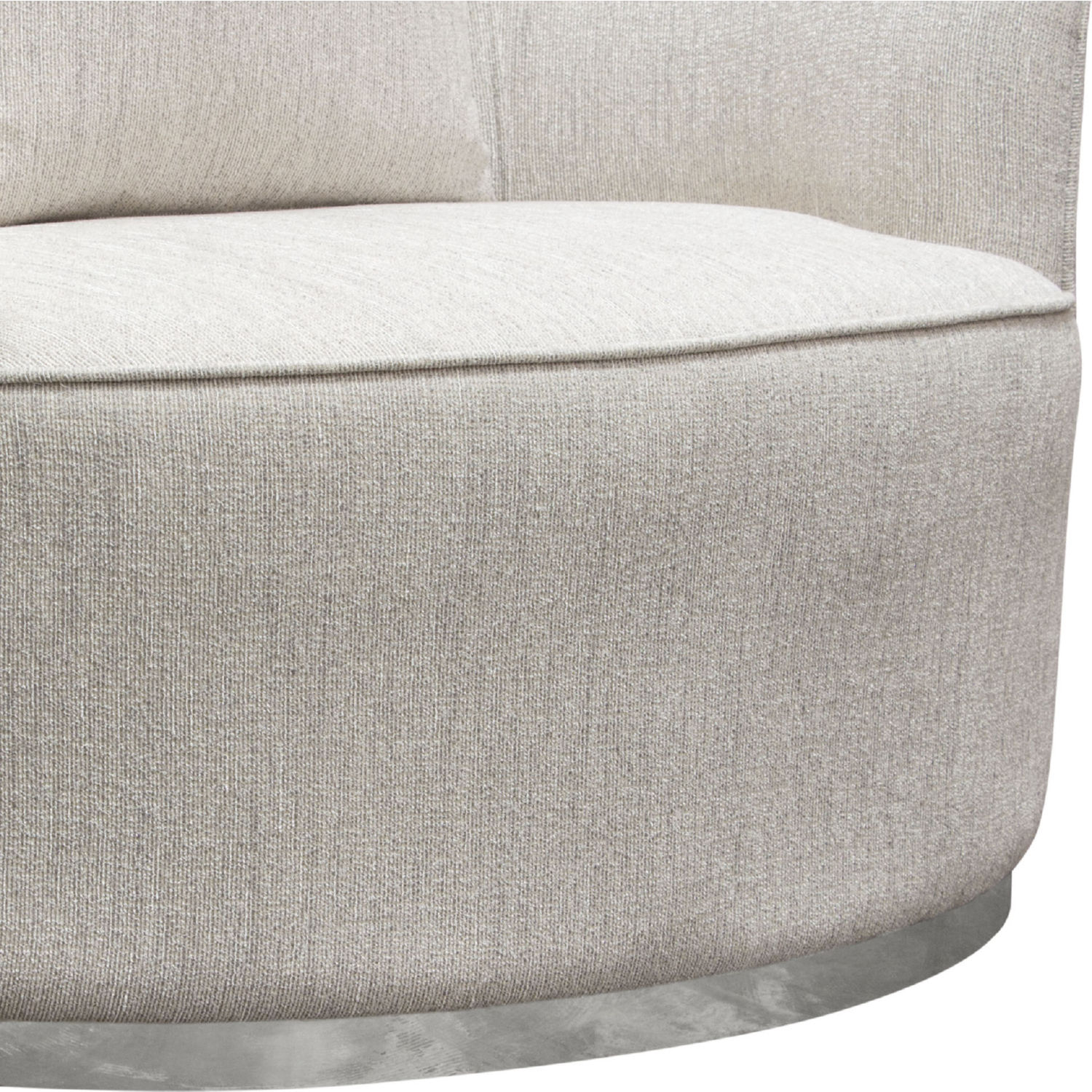 Diamond Sofa Raven Fabric Chair with Brushed Silver Accent Trim - Light Cream