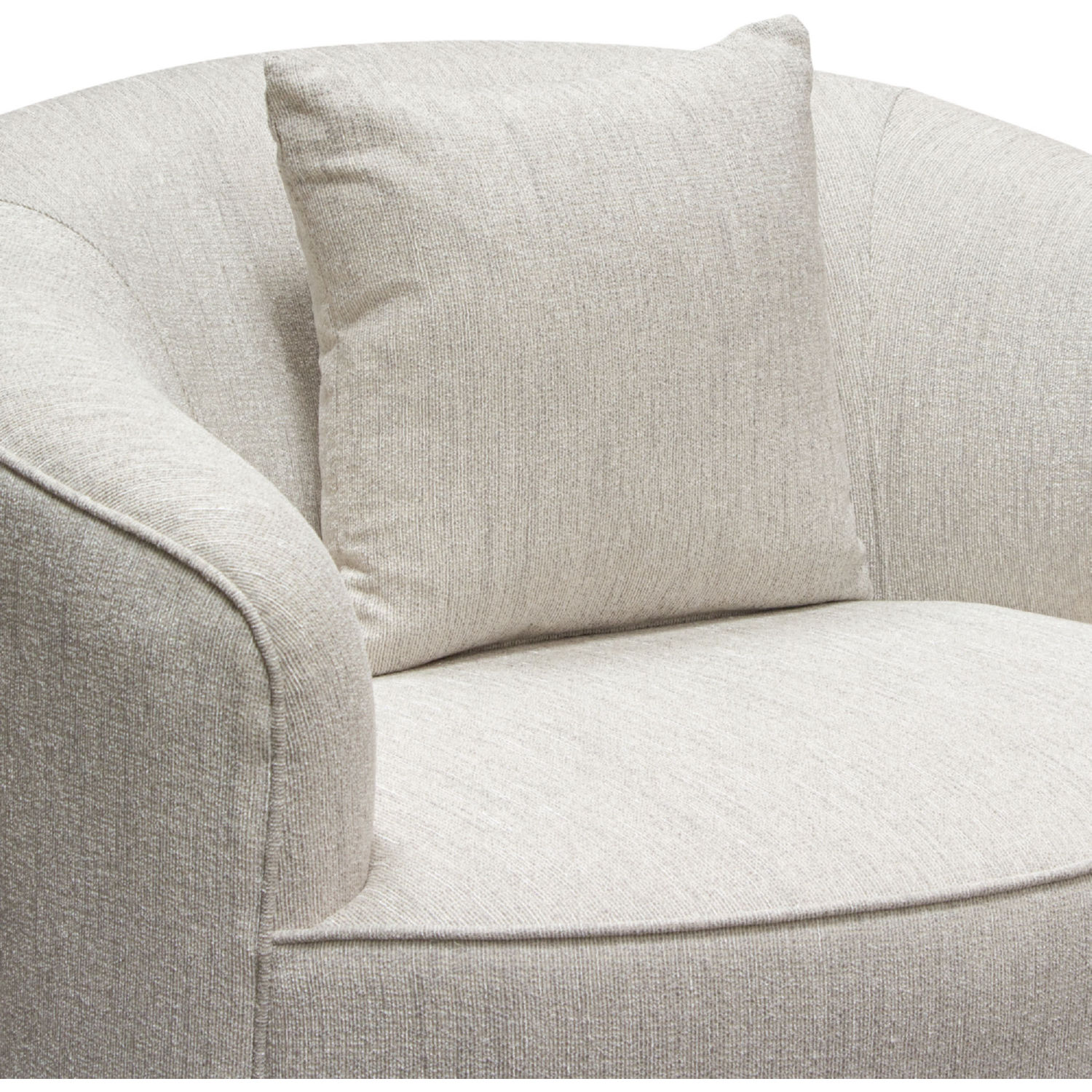 Diamond Sofa Raven Fabric Chair with Brushed Silver Accent Trim - Light Cream