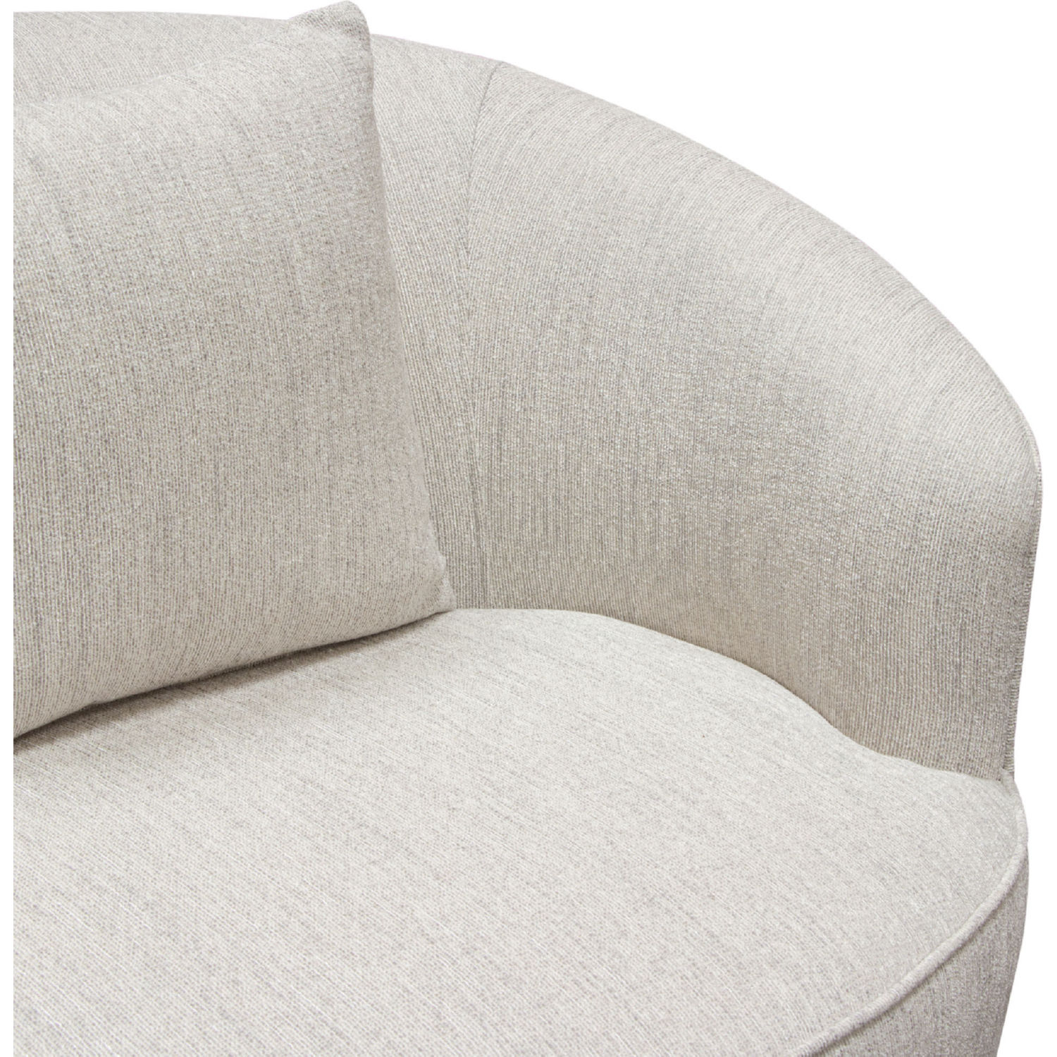 Diamond Sofa Raven Fabric Chair with Brushed Silver Accent Trim - Light Cream