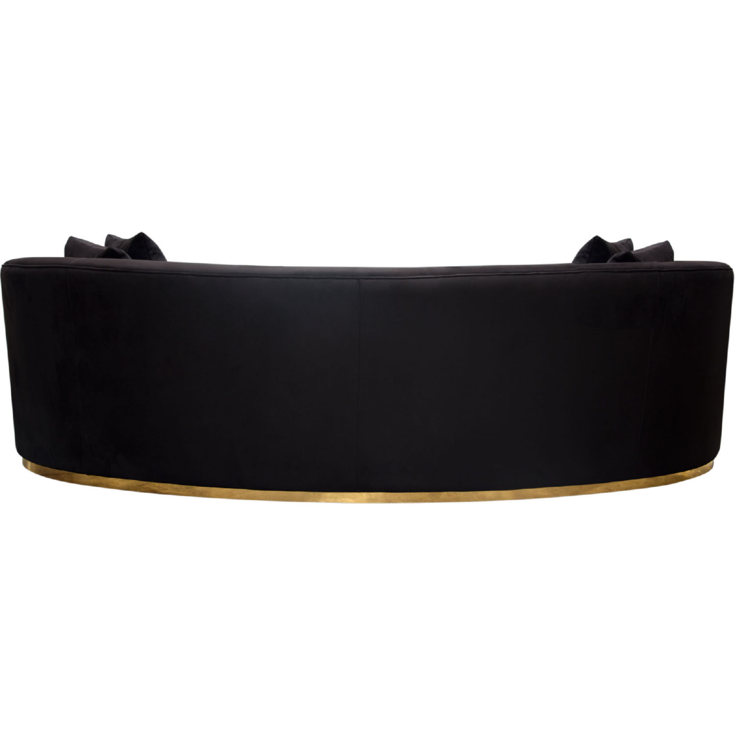 Diamond Sofa Raven Suede Velvet Sofa with Brushed Gold Accent Trim - Black