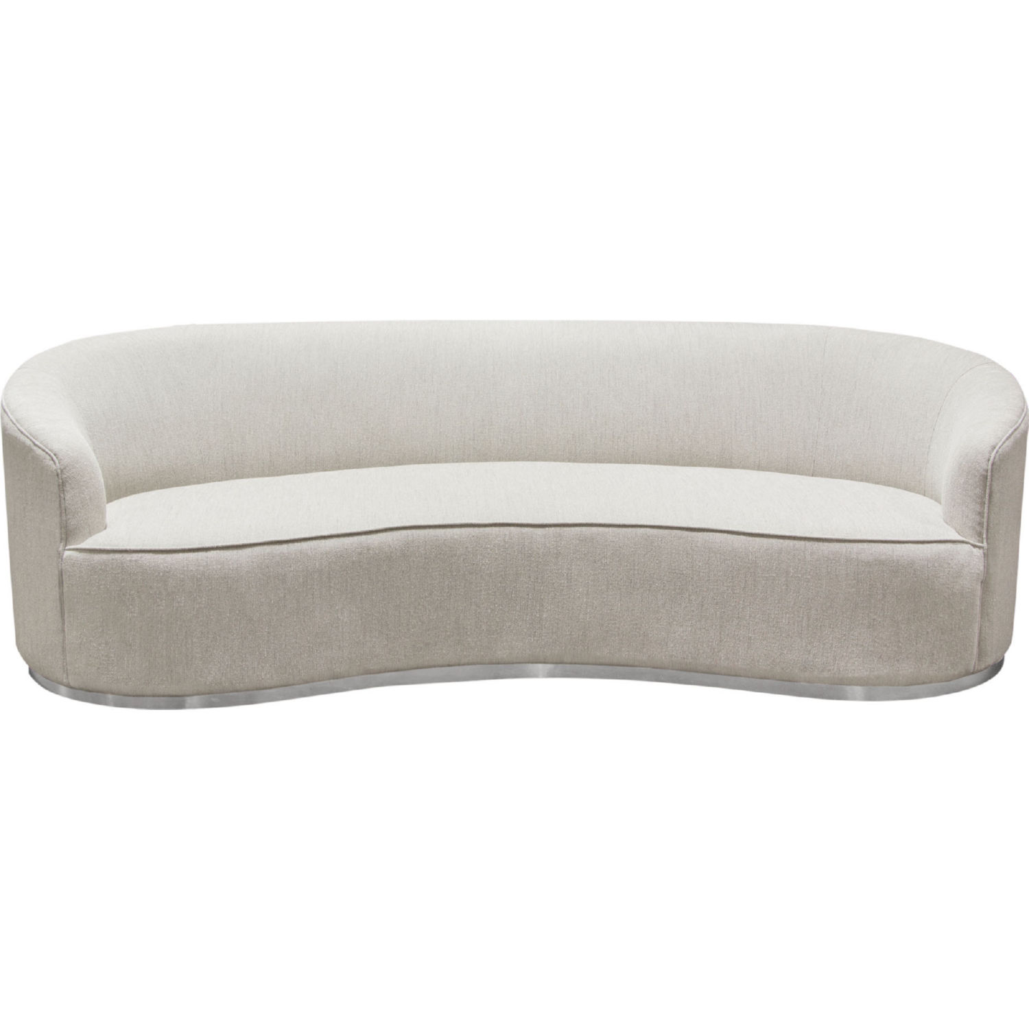 Diamond Sofa Raven Fabric Sofa with Brushed Silver Accent Trim - Light Cream