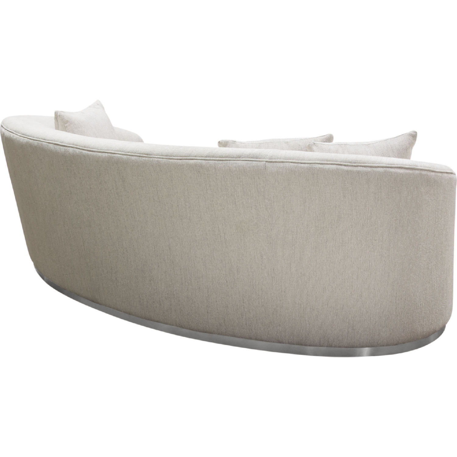 Diamond Sofa Raven Fabric Sofa with Brushed Silver Accent Trim - Light Cream