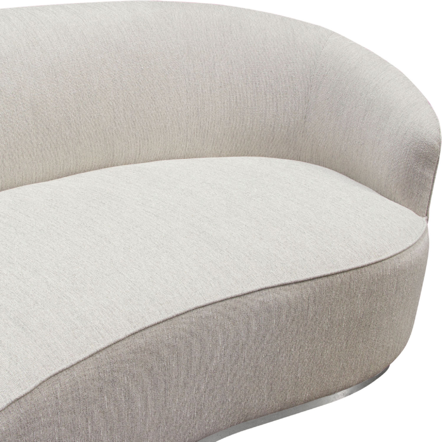 Diamond Sofa Raven Fabric Sofa with Brushed Silver Accent Trim - Light Cream