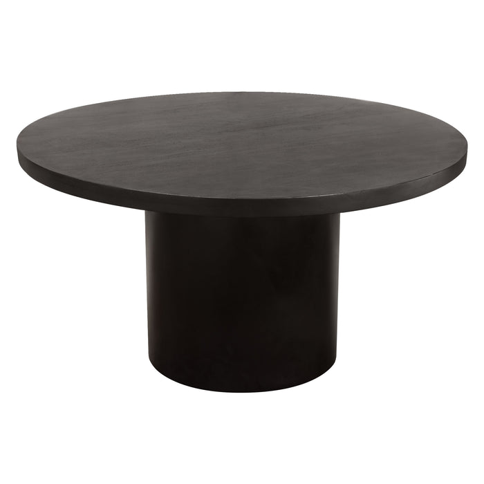 Diamond Sofa - Rune 54" Round Dining Table with Solid Acacia Wood Top & Iron Pedestal Base in Black Finish