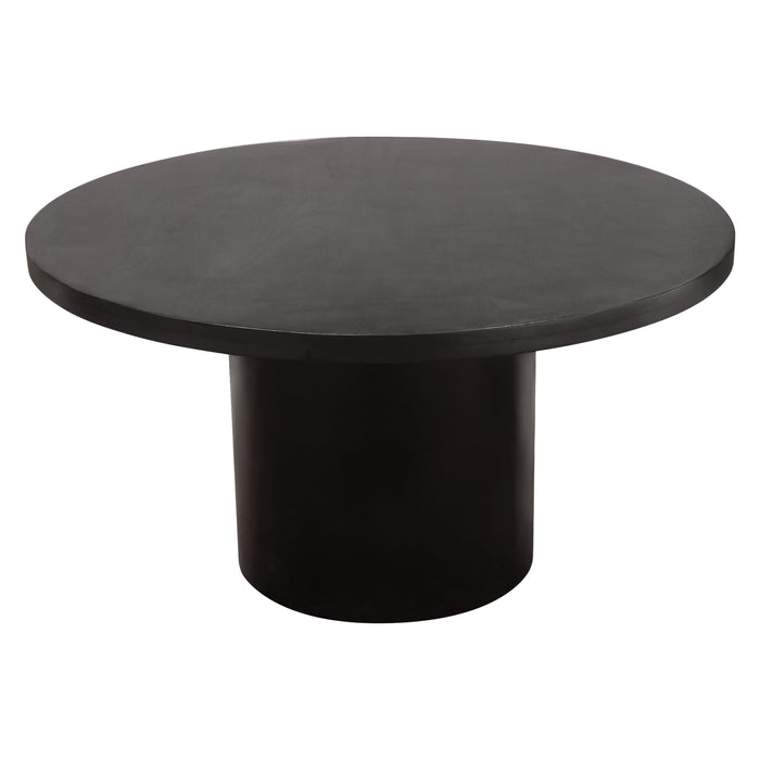 Diamond Sofa - Rune 54" Round Dining Table with Solid Acacia Wood Top & Iron Pedestal Base in Black Finish