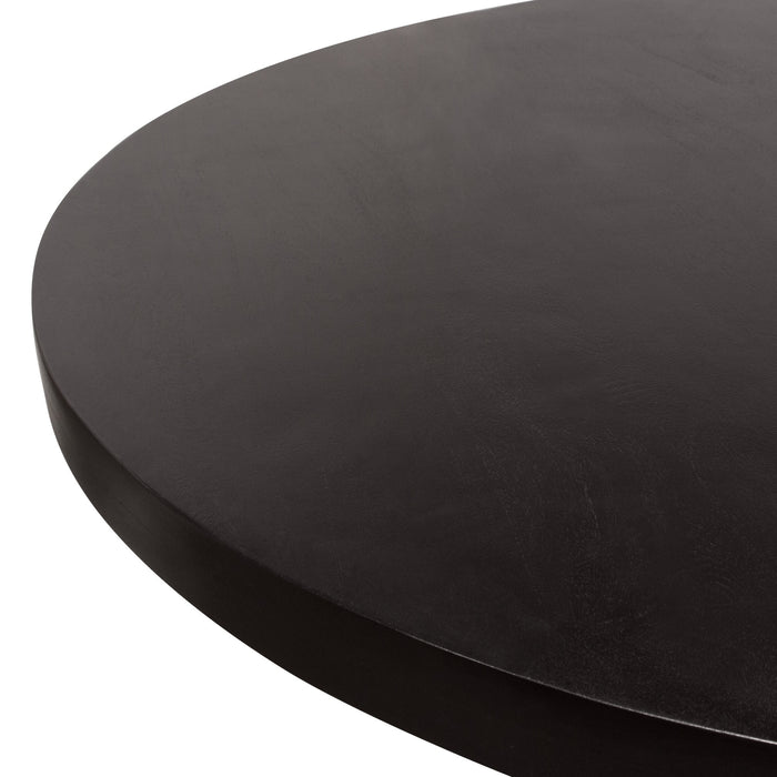 Diamond Sofa - Rune 54" Round Dining Table with Solid Acacia Wood Top & Iron Pedestal Base in Black Finish