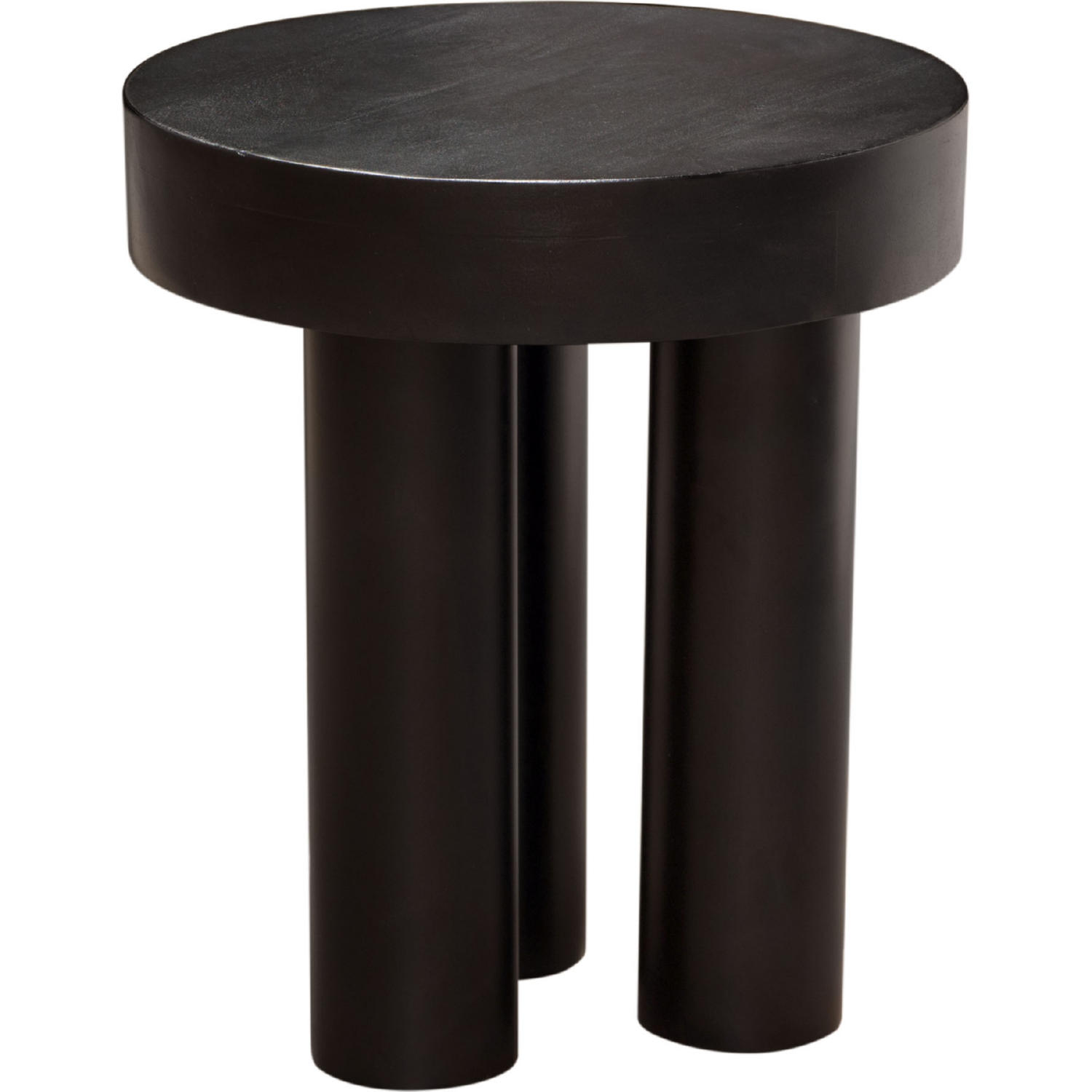 Diamond Sofa - Rune 16" Round End/Accent Table with Solid Acacia Wood Top & Iron Leg Base in Black Finish