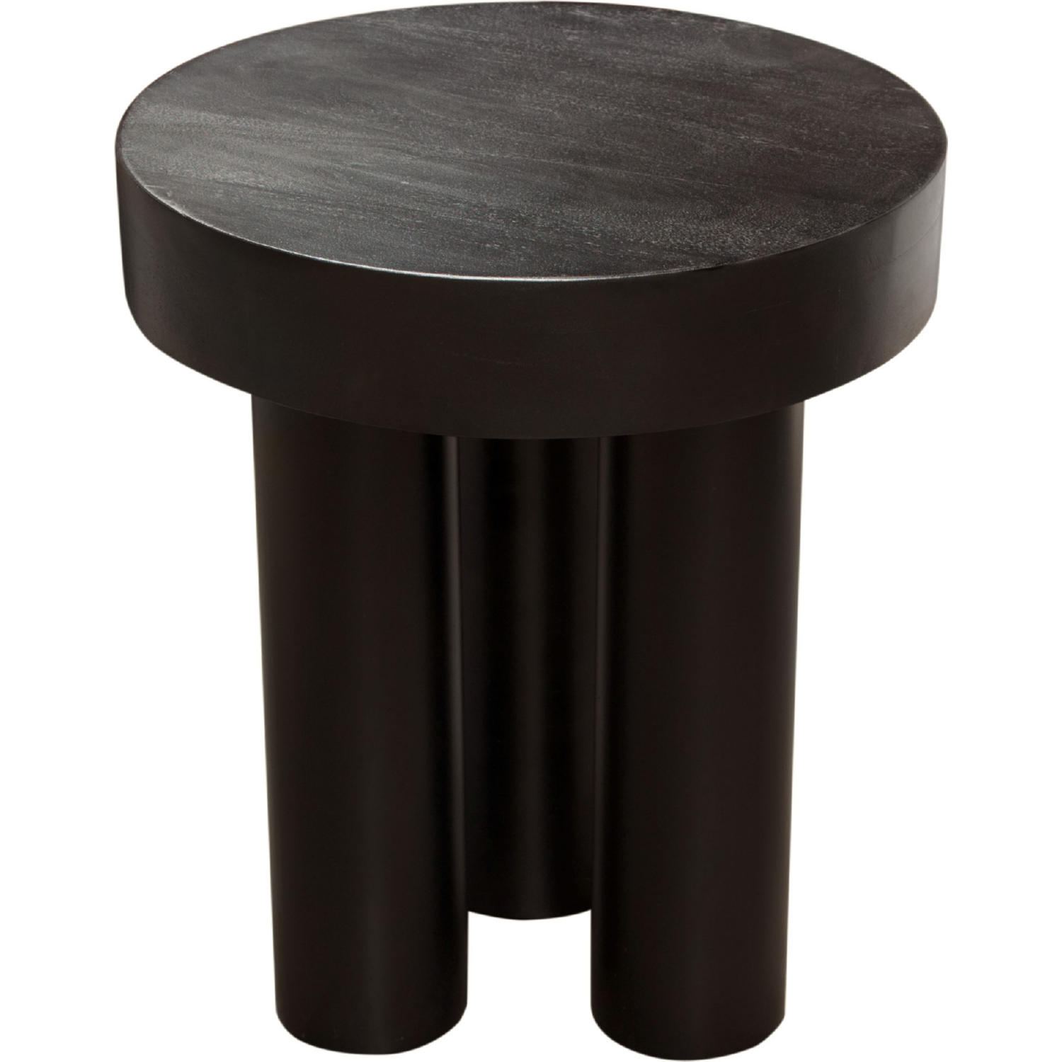 Diamond Sofa - Rune 16" Round End/Accent Table with Solid Acacia Wood Top & Iron Leg Base in Black Finish