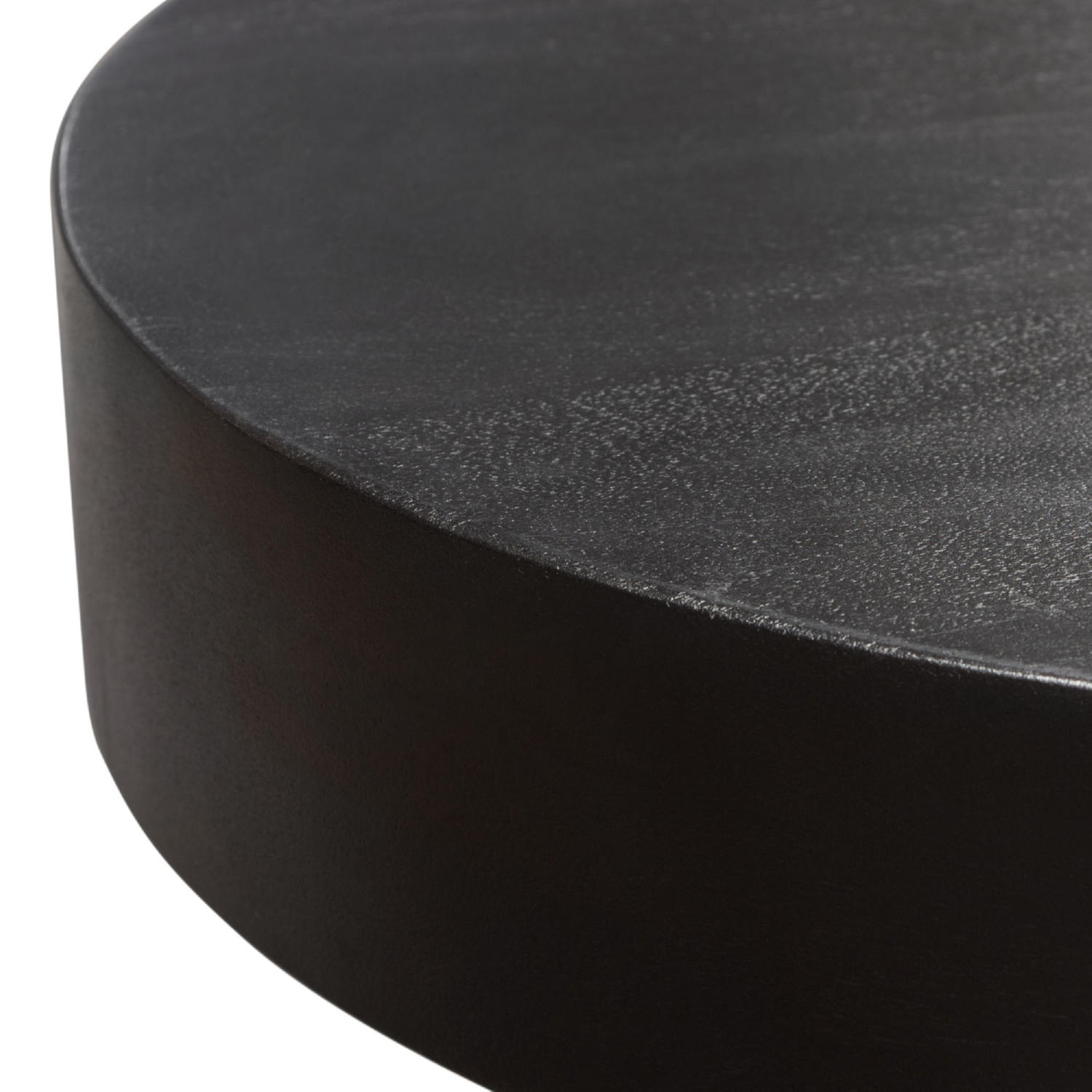 Diamond Sofa - Rune 16" Round End/Accent Table with Solid Acacia Wood Top & Iron Leg Base in Black Finish