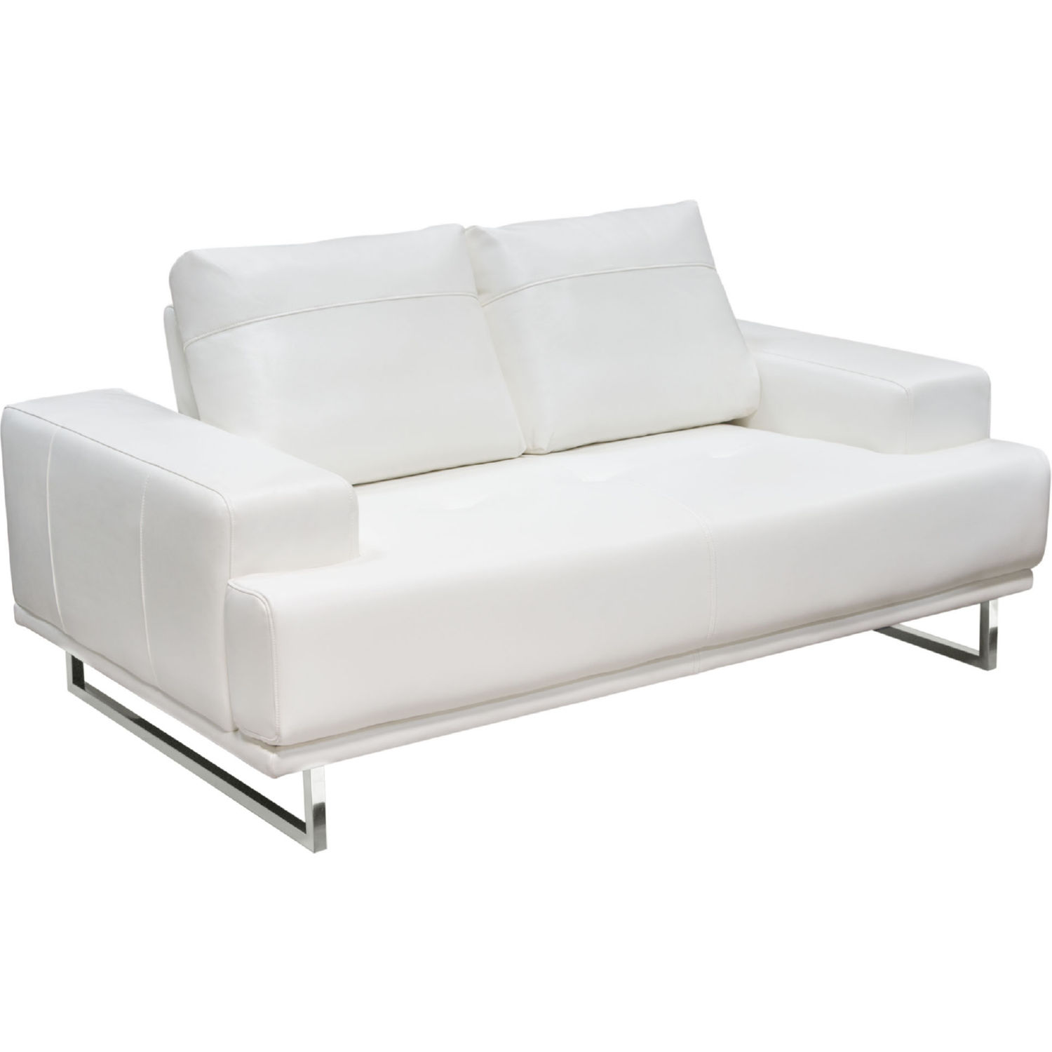 Diamond Sofa Russo Air Leather Loveseat with Adjustable Seat Backs - White