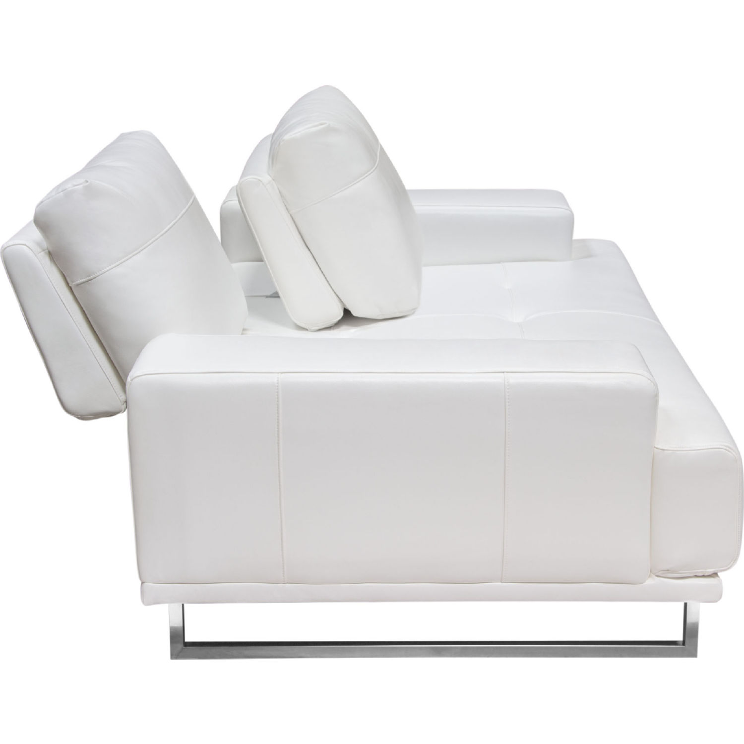 Diamond Sofa Russo Air Leather Loveseat with Adjustable Seat Backs - White