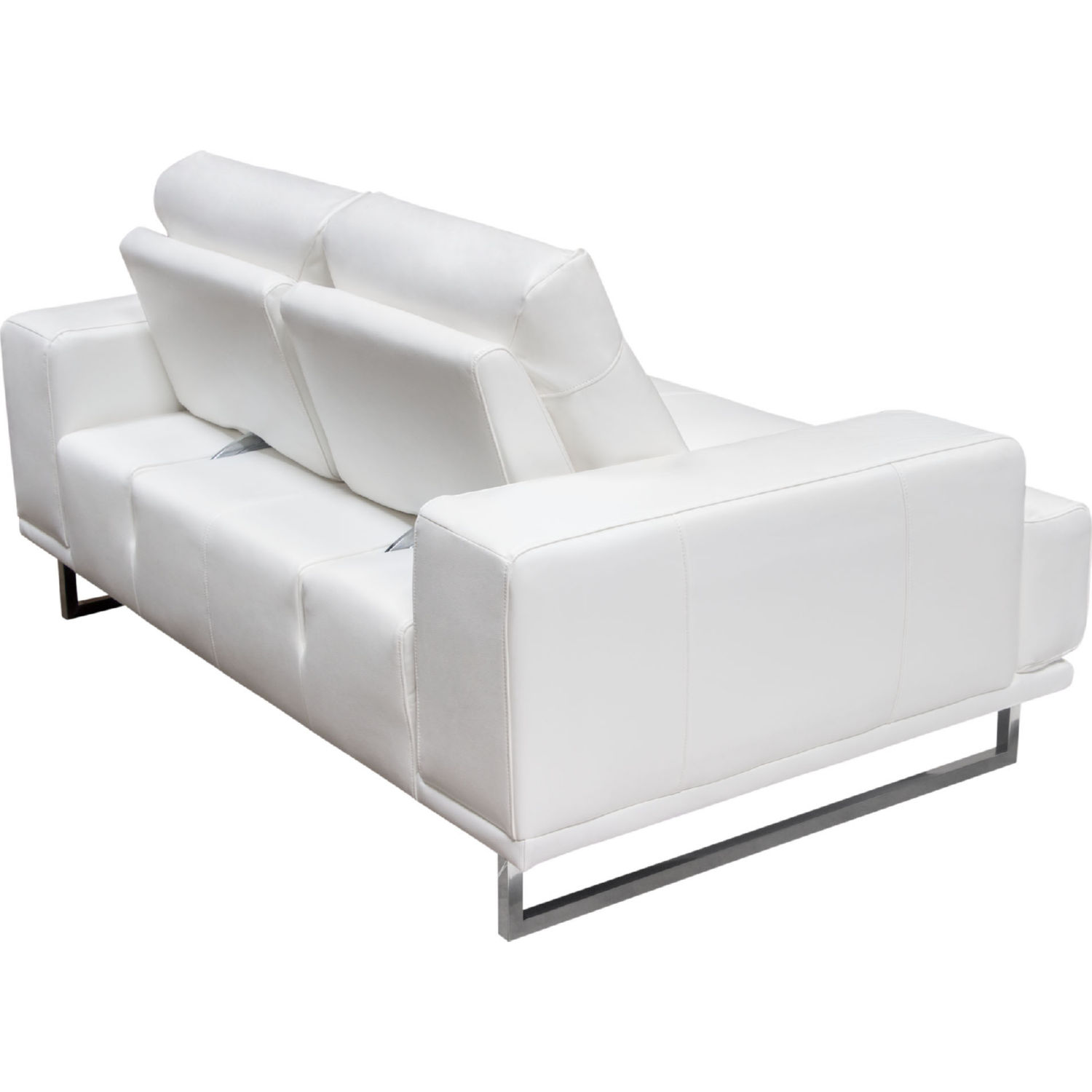 Diamond Sofa Russo Air Leather Loveseat with Adjustable Seat Backs - White