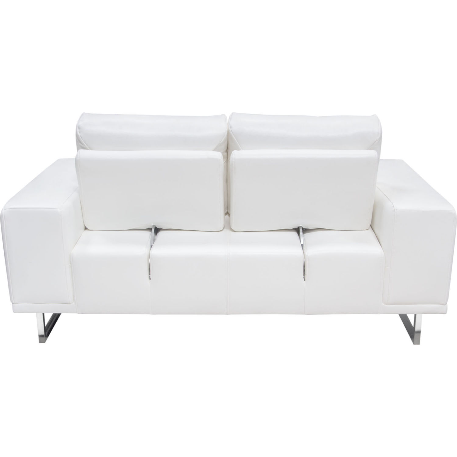 Diamond Sofa Russo Air Leather Loveseat with Adjustable Seat Backs - White