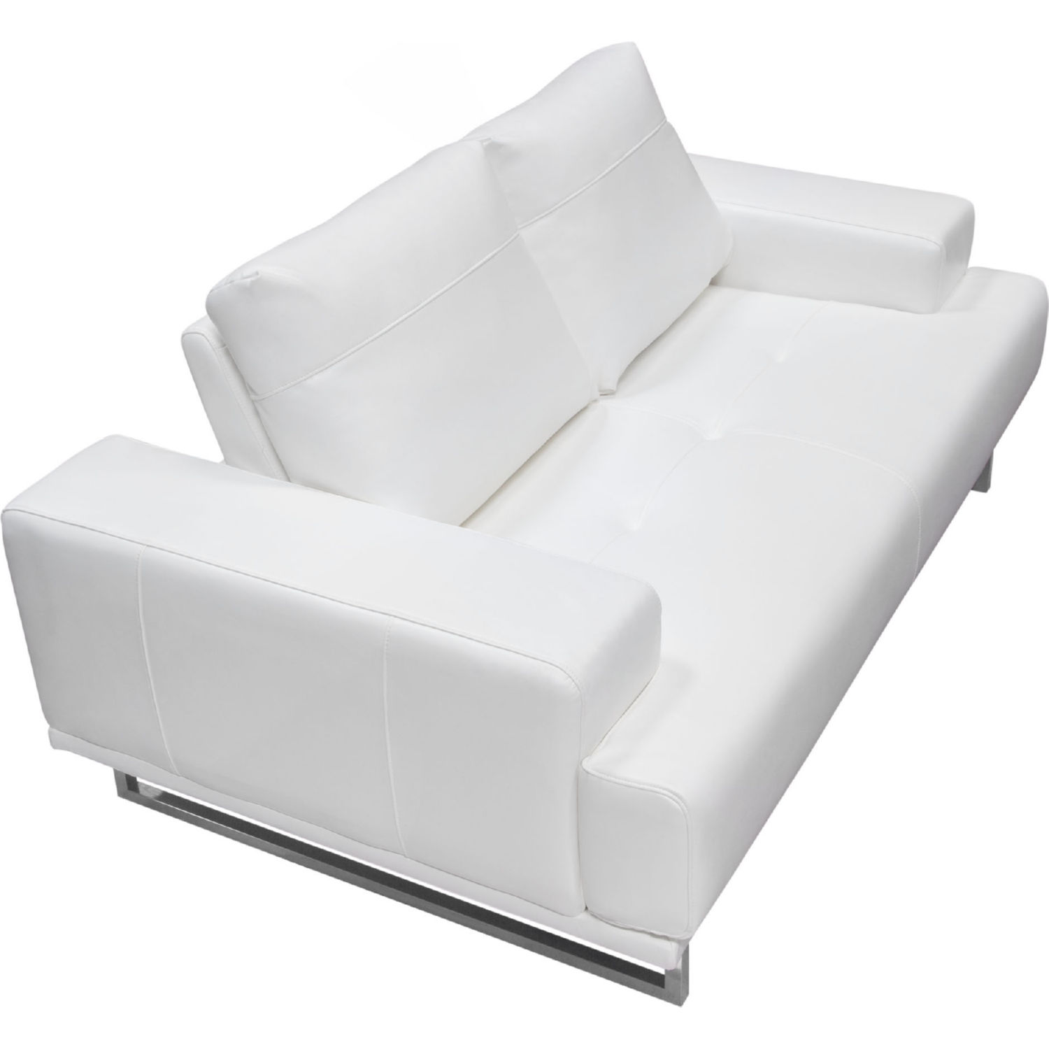 Diamond Sofa Russo Air Leather Loveseat with Adjustable Seat Backs - White