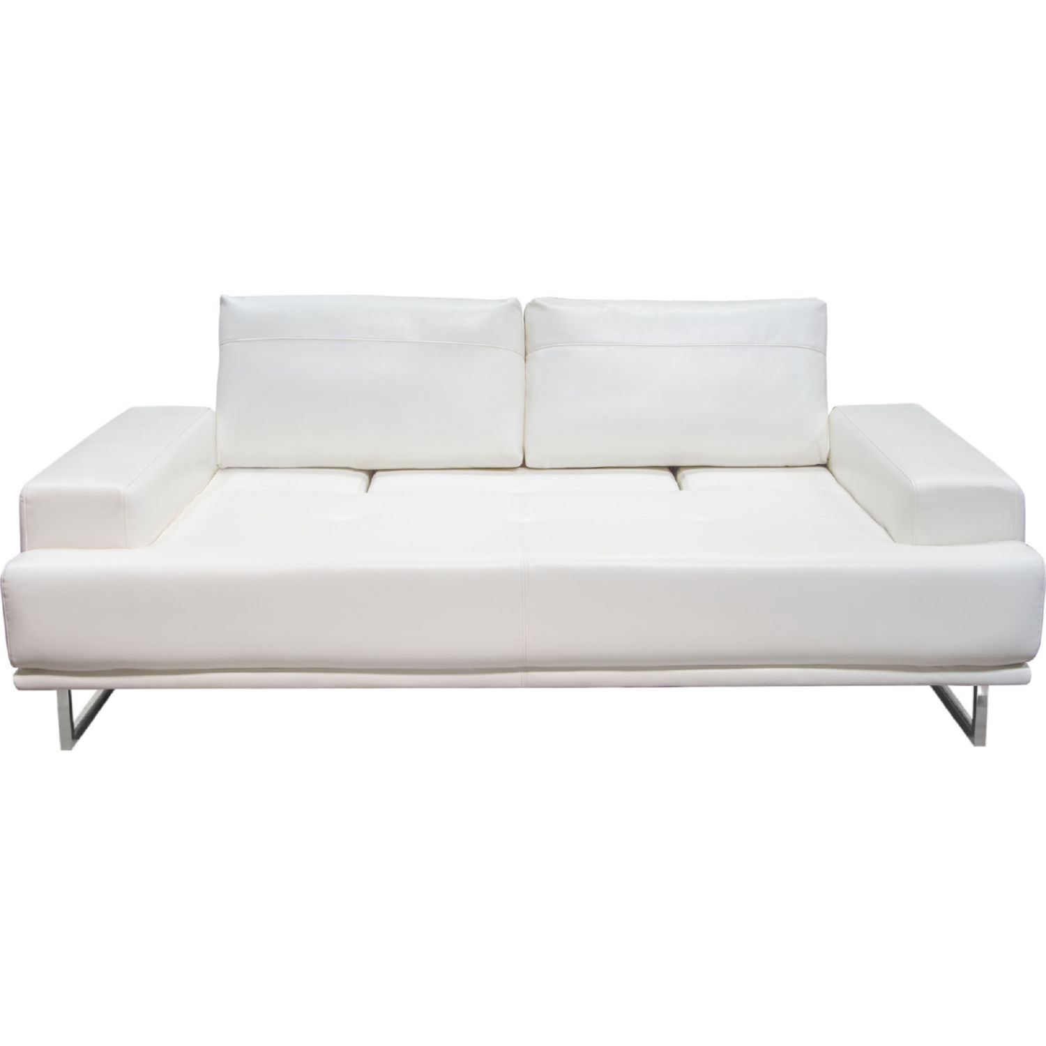 Diamond Sofa - Russo Air Leather Sofa with Adjustable Seat Backs in White