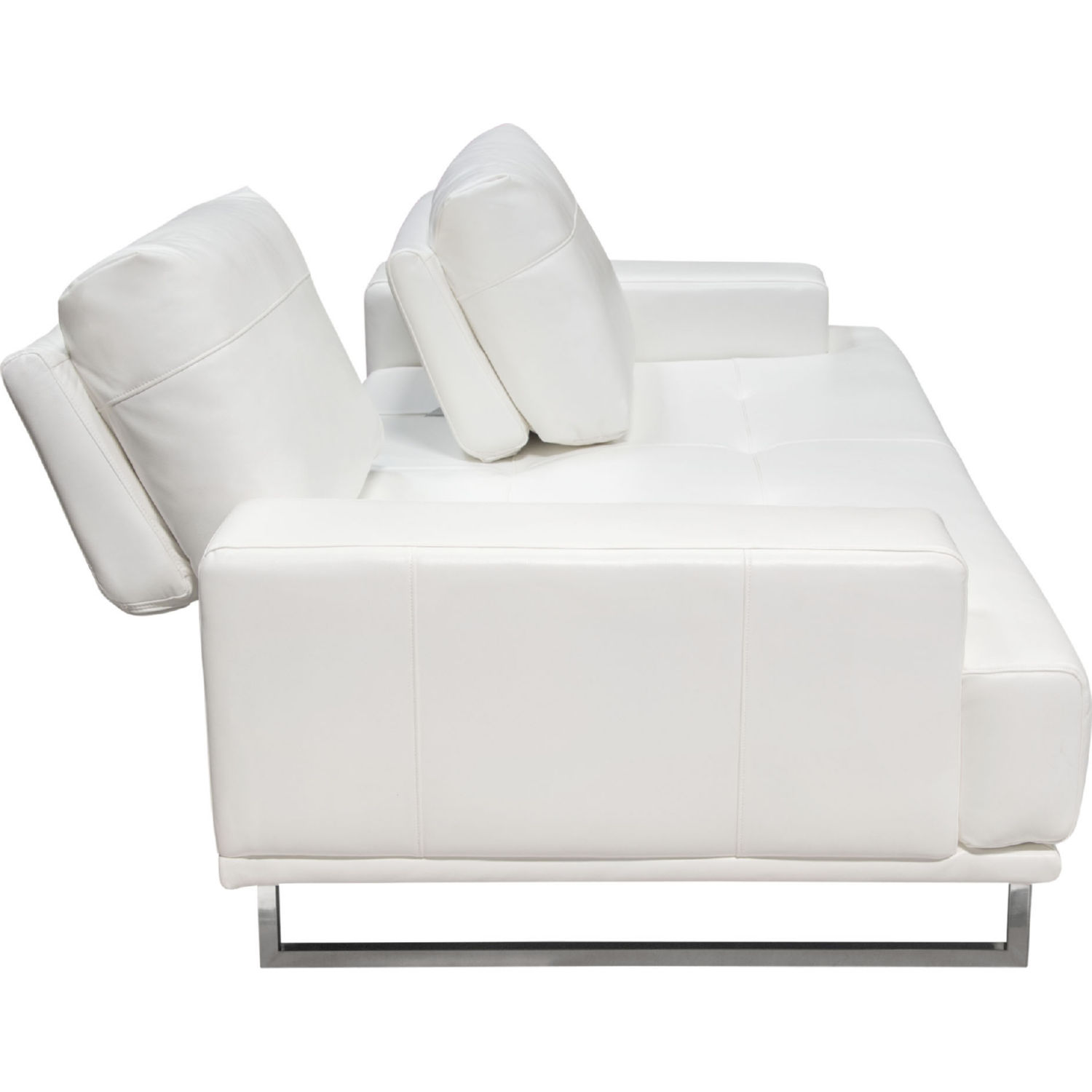 Diamond Sofa - Russo Air Leather Sofa with Adjustable Seat Backs in White