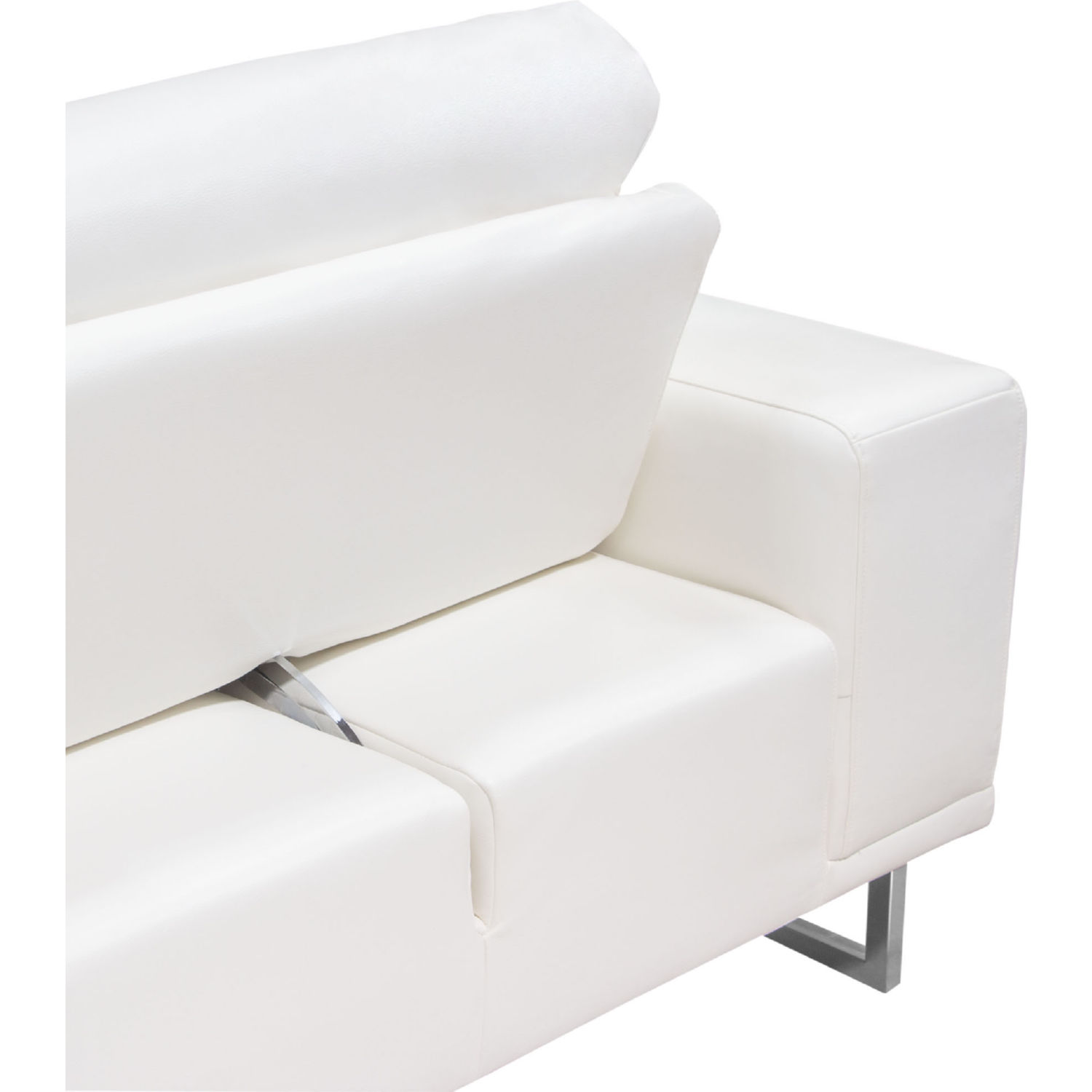 Diamond Sofa - Russo Air Leather Sofa with Adjustable Seat Backs in White