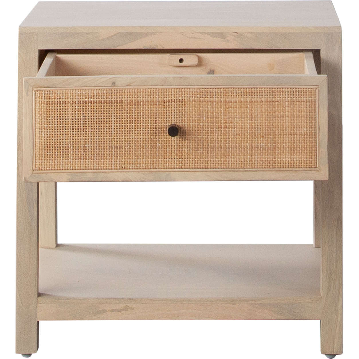 Diamond Sofa - Sadler 1-Drawer Solid Mango Wood Accent Table with Cane Door Fronts in Natural Finish