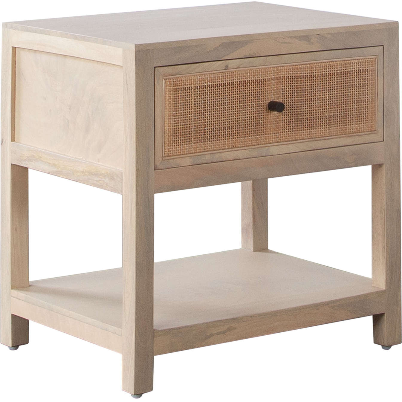 Diamond Sofa - Sadler 1-Drawer Solid Mango Wood Accent Table with Cane Door Fronts in Natural Finish