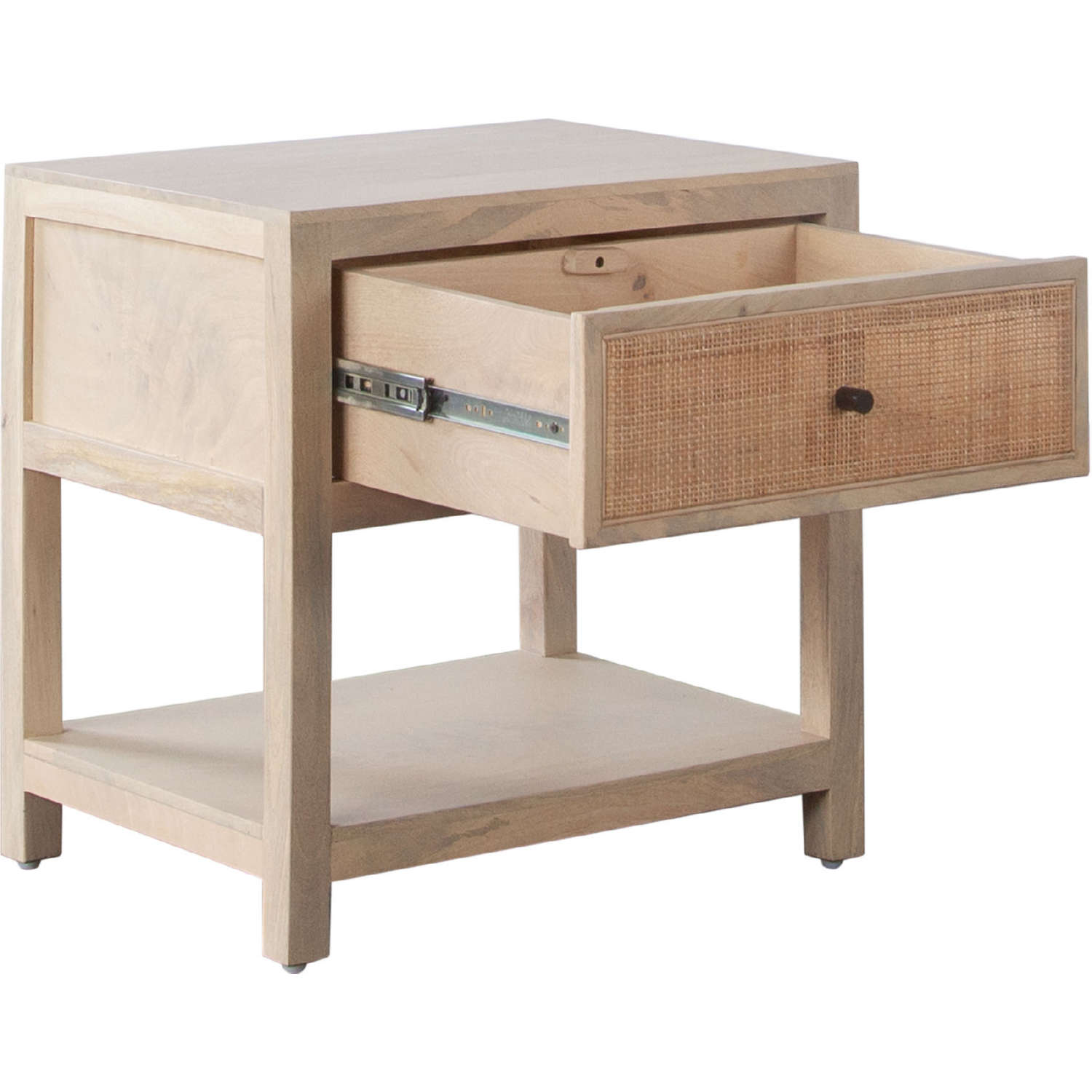 Diamond Sofa - Sadler 1-Drawer Solid Mango Wood Accent Table with Cane Door Fronts in Natural Finish