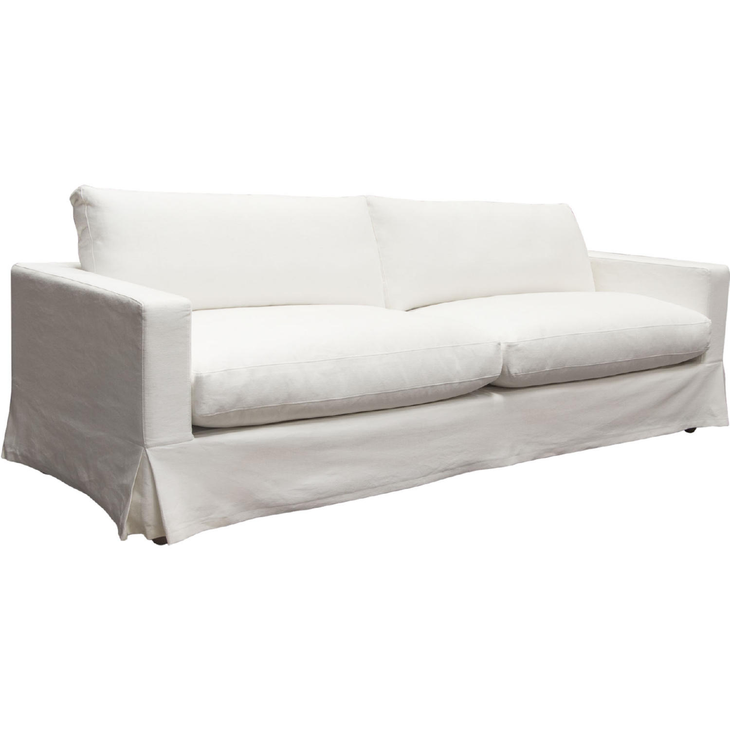 Diamond Sofa Savannah Natural Linen Slip-Cover Sofa - White