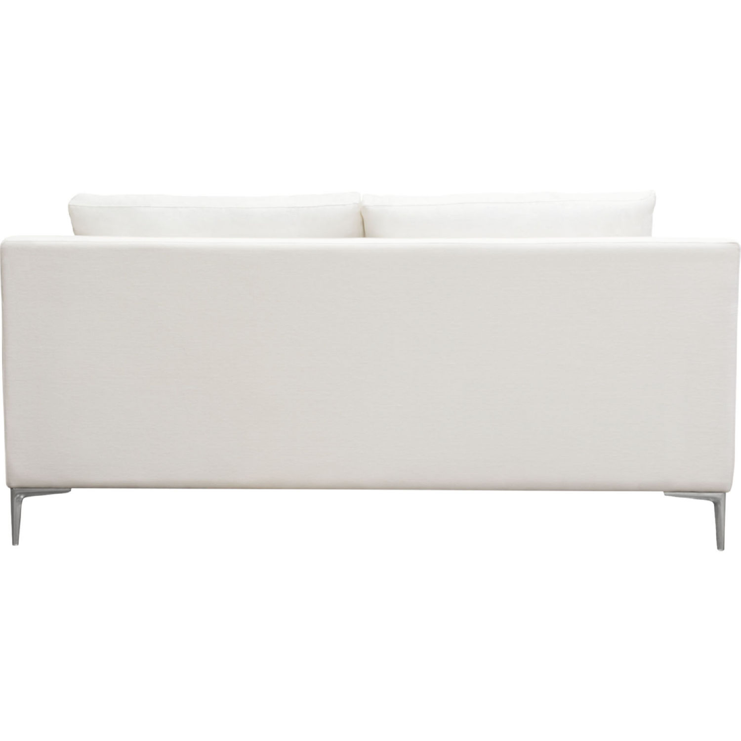 Diamond Sofa - Seattle Linen Loose Back Loveseat with Polished Silver Metal Leg in White