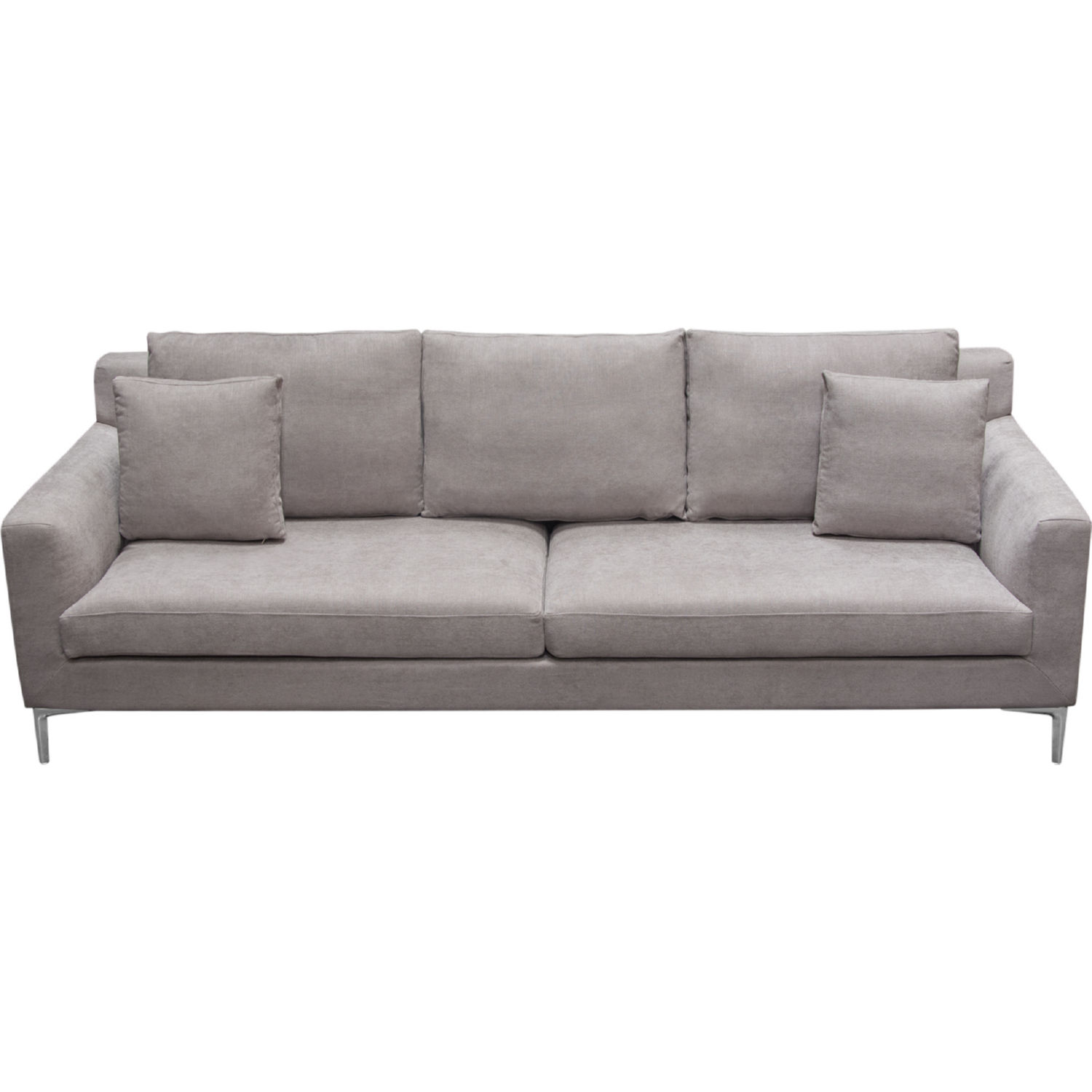 Diamond Sofa - Seattle Fabric Loose Back Sofa with Polished Silver Metal Leg