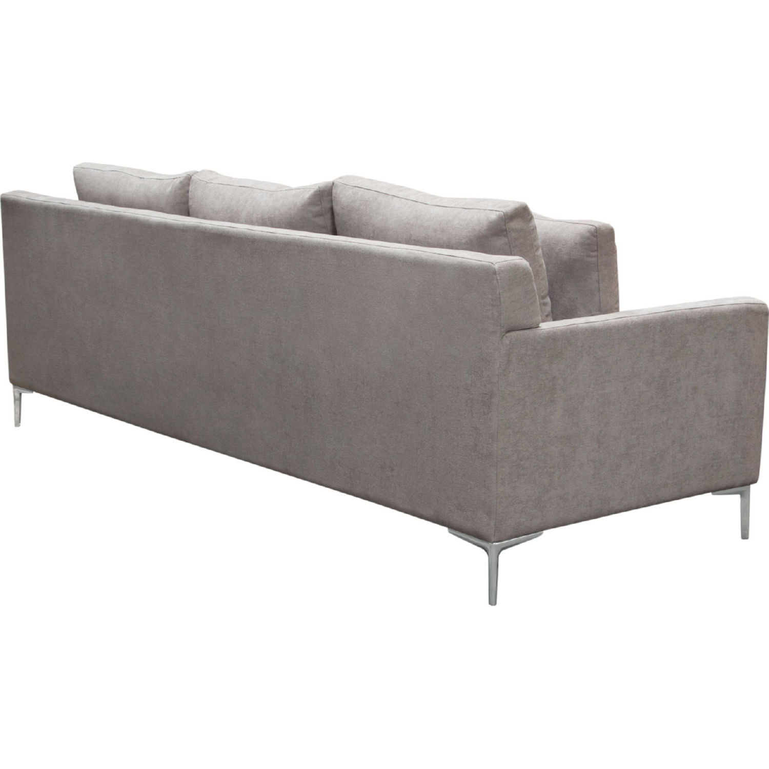 Diamond Sofa Seattle Polyester Fabric Loose Back Sofa with Polished Silver Metal Leg - Gray