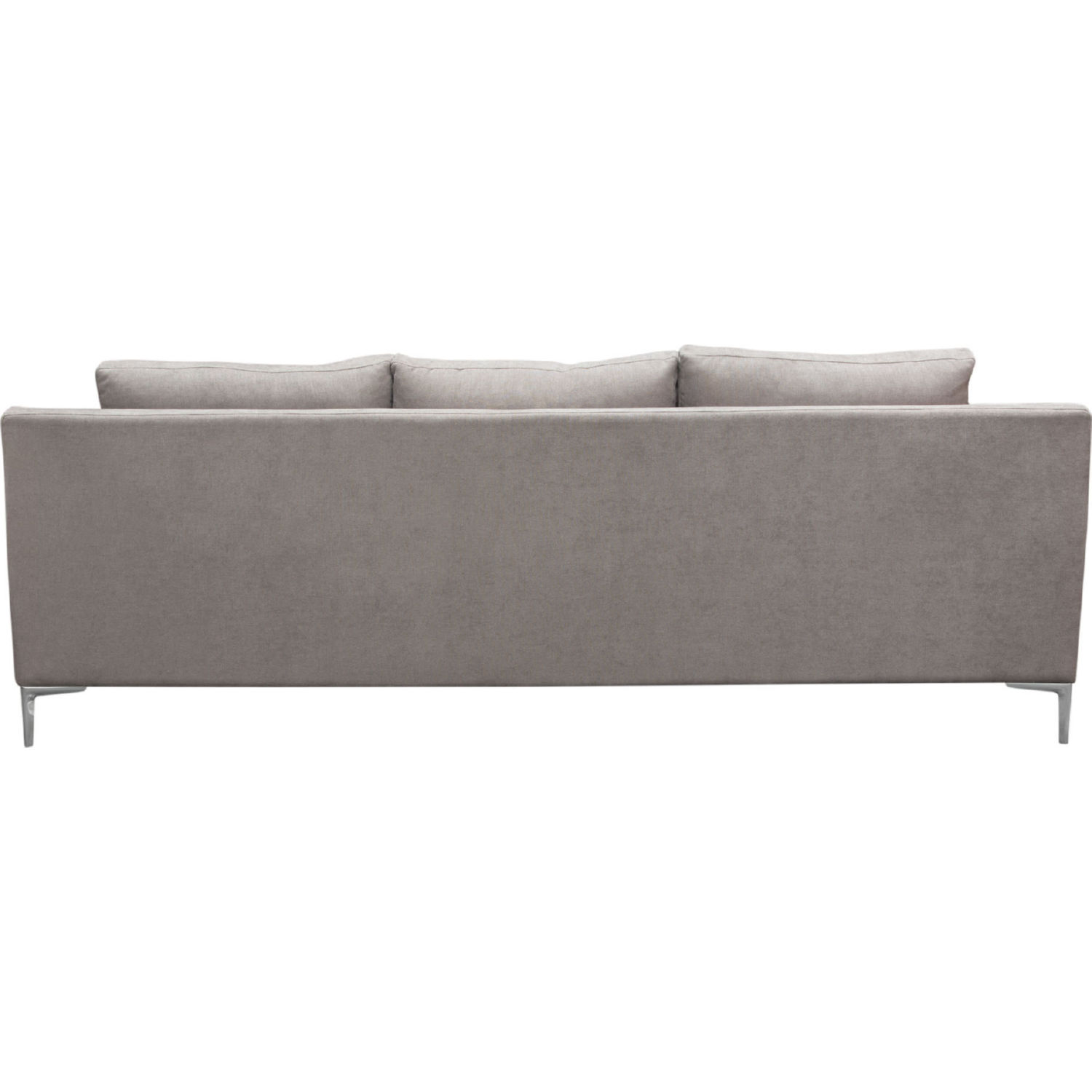 Diamond Sofa Seattle Polyester Fabric Loose Back Sofa with Polished Silver Metal Leg - Gray