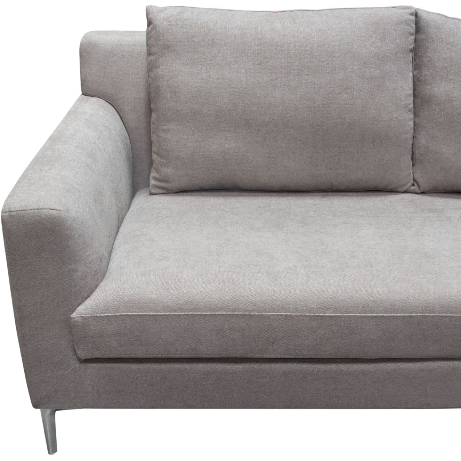 Diamond Sofa Seattle Polyester Fabric Loose Back Sofa with Polished Silver Metal Leg - Gray