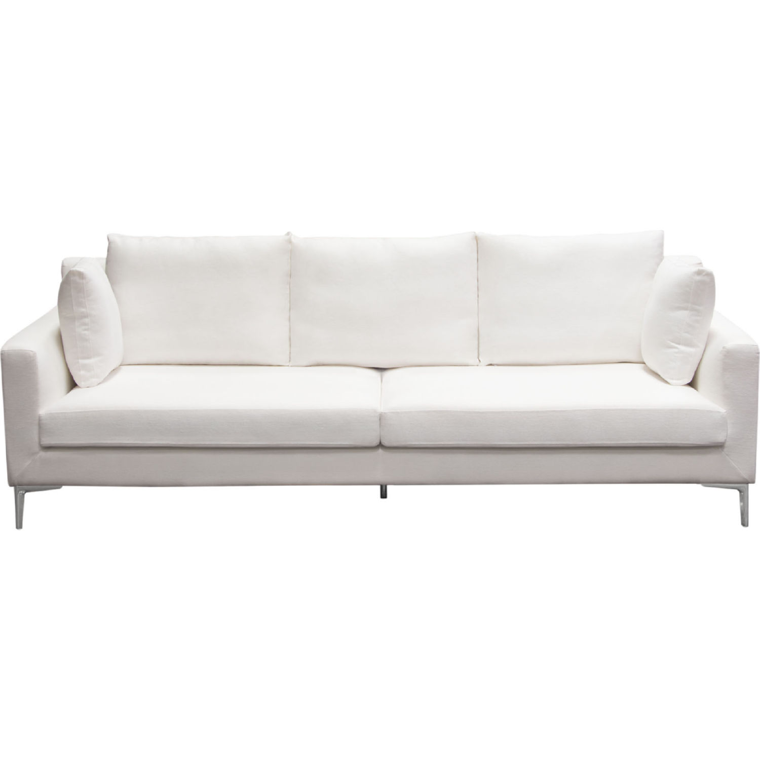 Diamond Sofa - Seattle Fabric Loose Back Sofa with Polished Silver Metal Leg