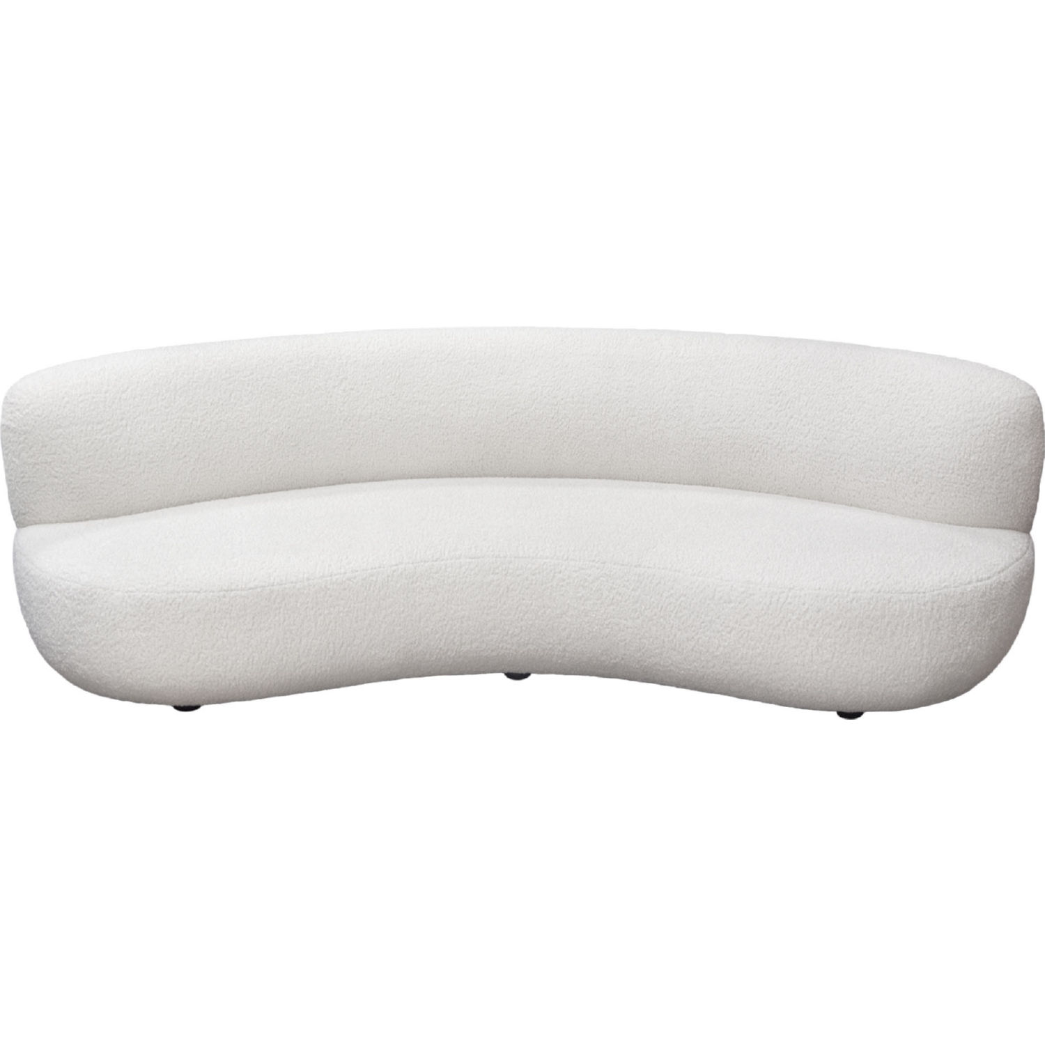 Diamond Sofa - Simone Faux Sheepskin Fabric Curved Sofa in White