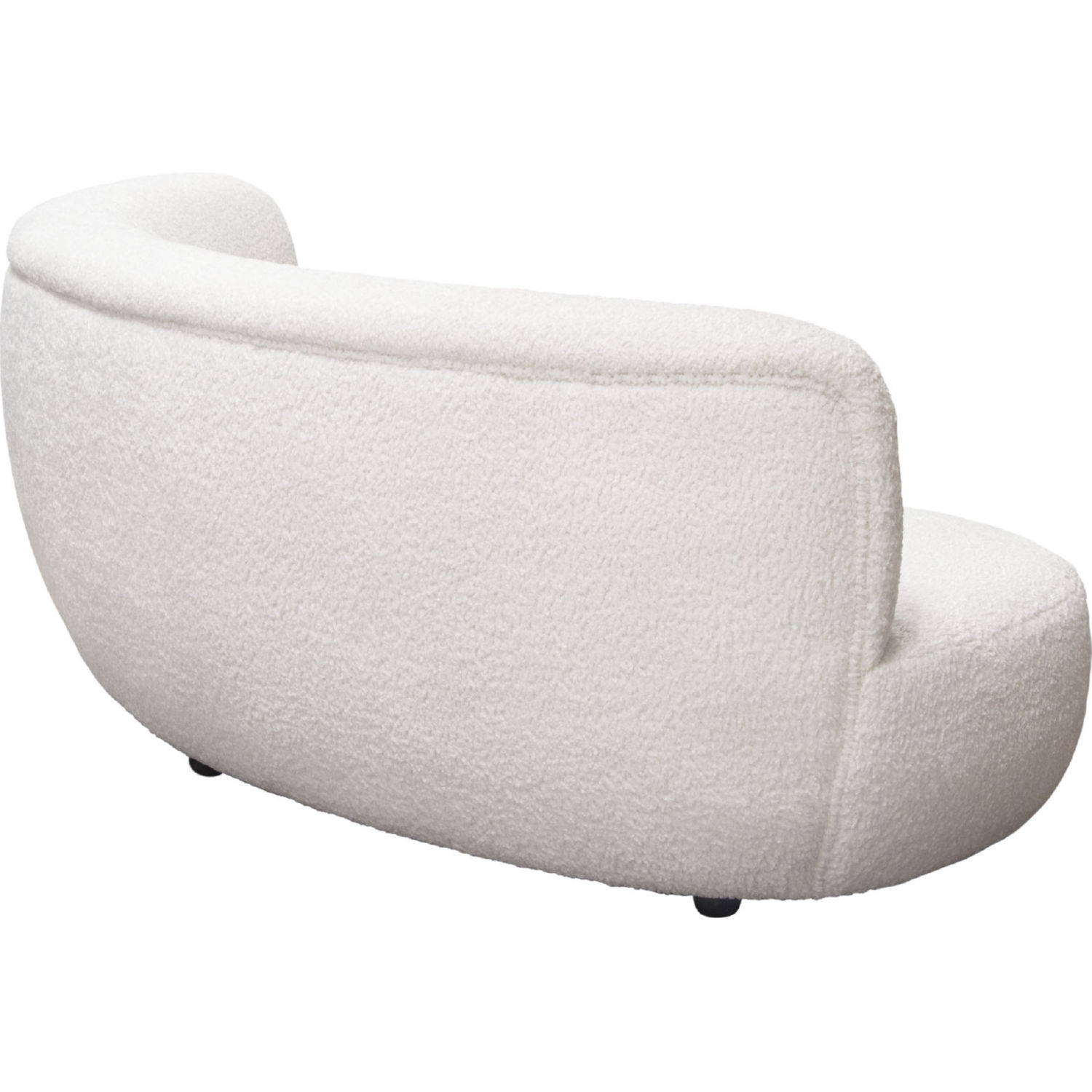 Diamond Sofa - Simone Faux Sheepskin Fabric Curved Sofa in White