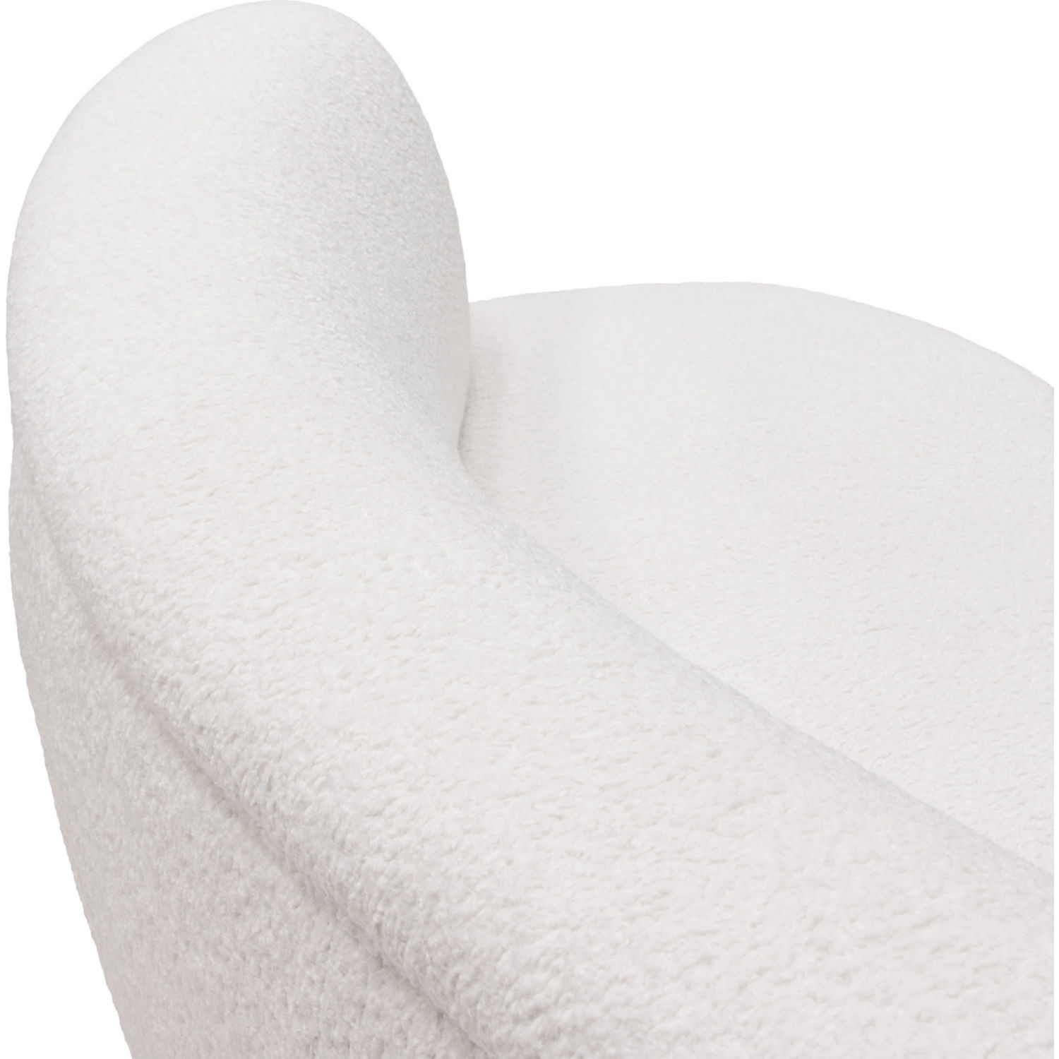 Diamond Sofa - Simone Faux Sheepskin Fabric Curved Sofa in White