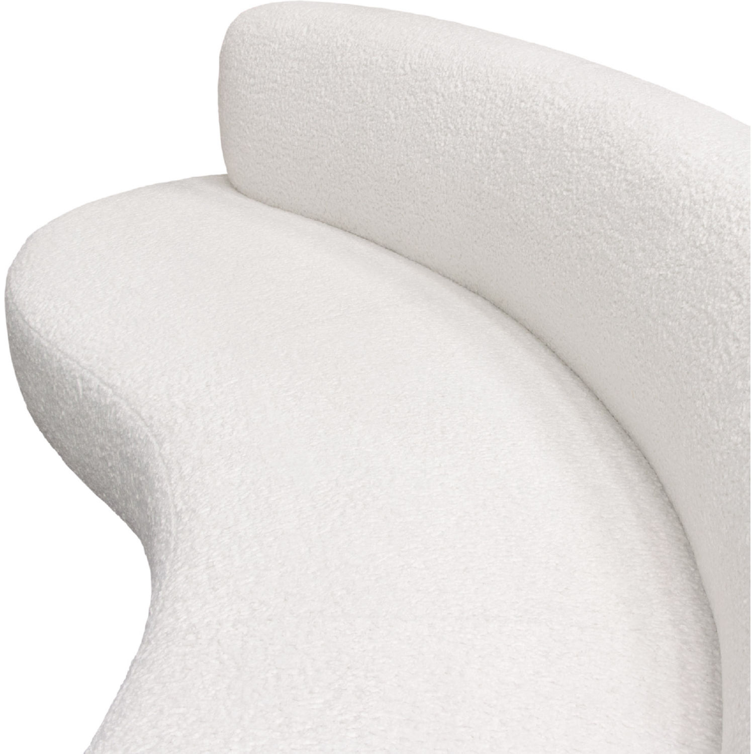 Diamond Sofa - Simone Faux Sheepskin Fabric Curved Sofa in White