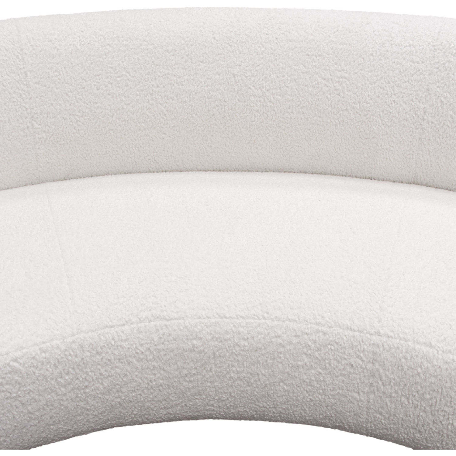 Diamond Sofa - Simone Faux Sheepskin Fabric Curved Sofa in White