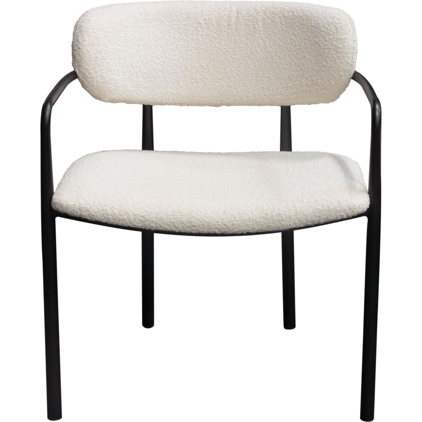 Diamond Sofa - Skyler Boucle Fabric Dining Chairs with Black Metal Frame (Set of 2) in Ivory