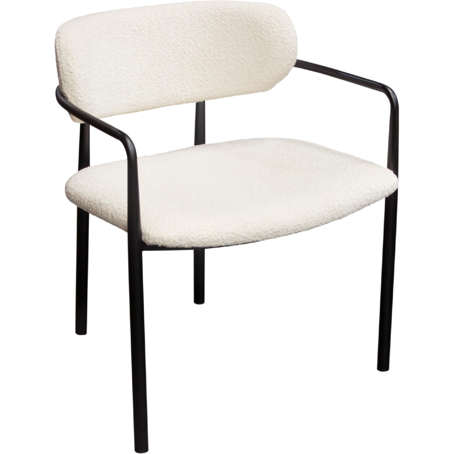 Diamond Sofa - Skyler Boucle Fabric Dining Chairs with Black Metal Frame (Set of 2) in Ivory