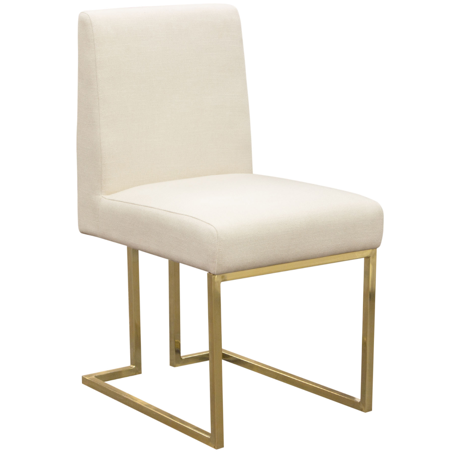 Diamond Sofa - Skyline Fabric Dining Chairs with Polished Gold Metal Frame (Set of 2) in Cream