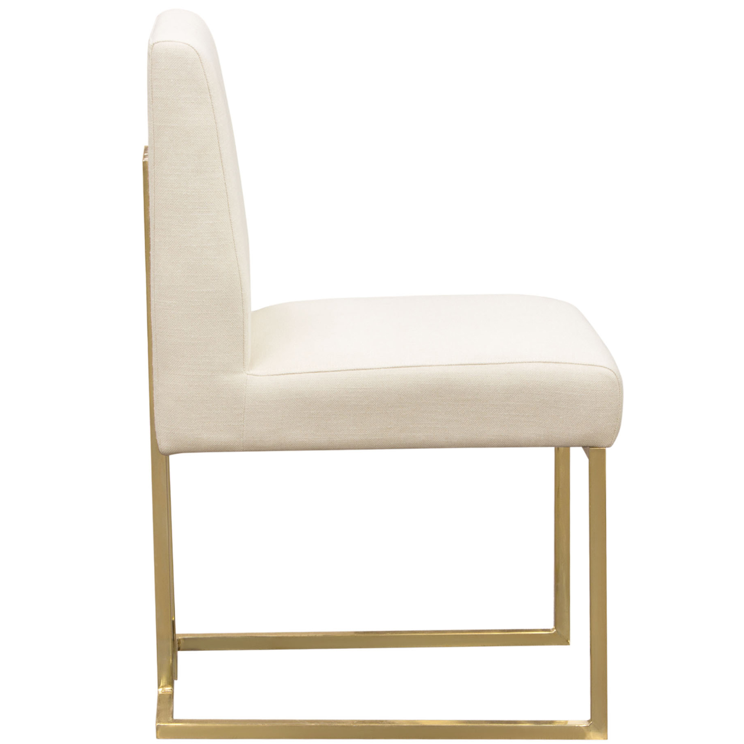 Diamond Sofa - Skyline Fabric Dining Chairs with Polished Gold Metal Frame (Set of 2) in Cream