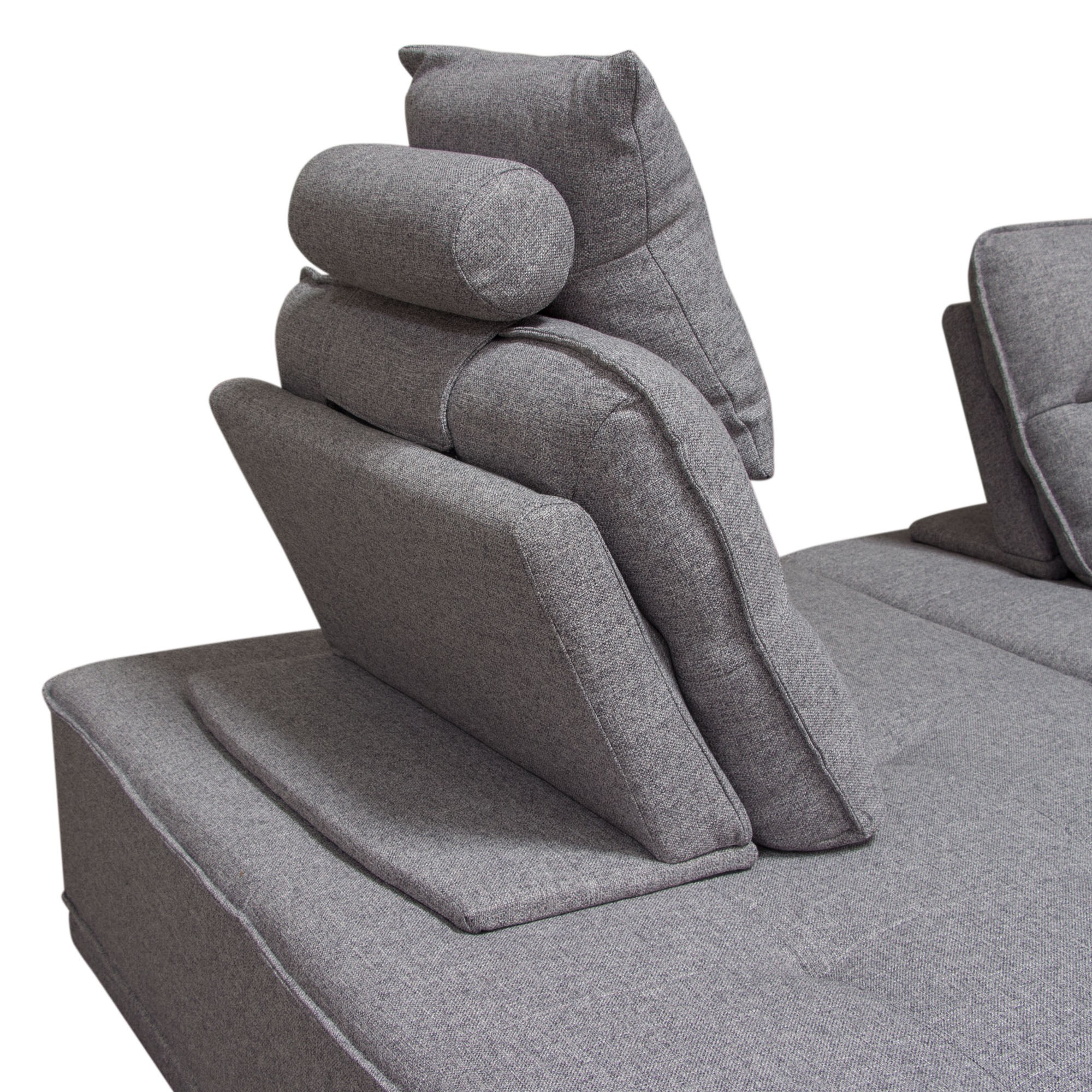 Diamond Sofa - Slate Polyester Fabric Lounge Seating Platform with Moveable Backrest Supports in Gray