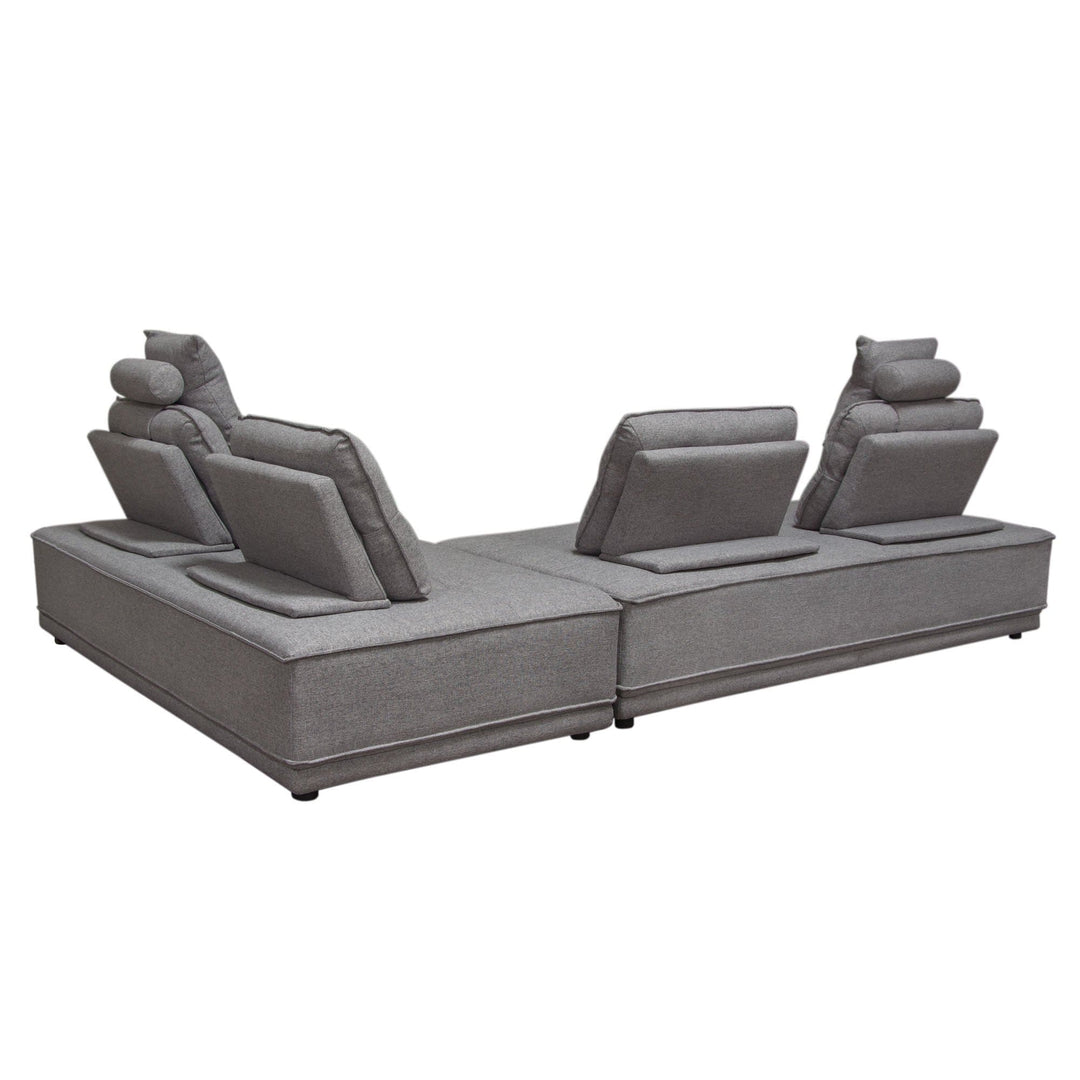 Diamond Sofa - Slate 2PC Polyester Fabric Lounge Seating Platforms with Moveable Backrest Supports in Gray