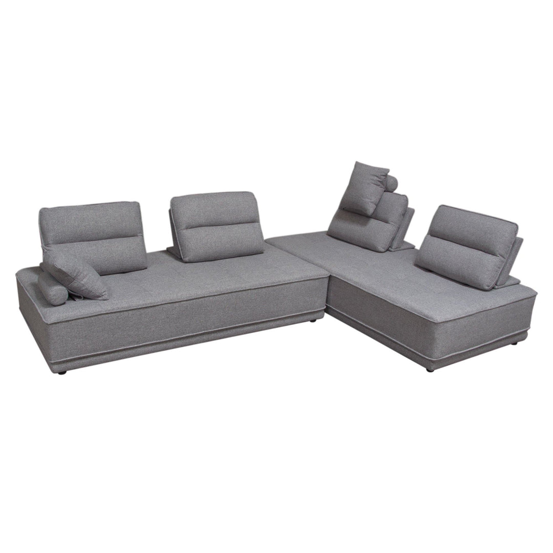 Diamond Sofa - Slate 2PC Polyester Fabric Lounge Seating Platforms with Moveable Backrest Supports in Gray