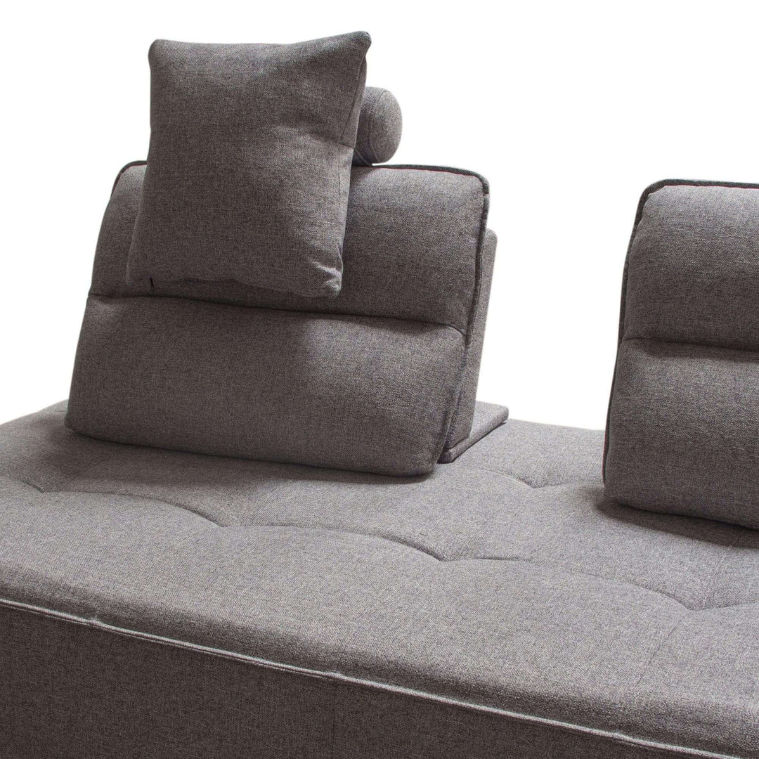 Diamond Sofa - Slate 2PC Polyester Fabric Lounge Seating Platforms with Moveable Backrest Supports in Gray